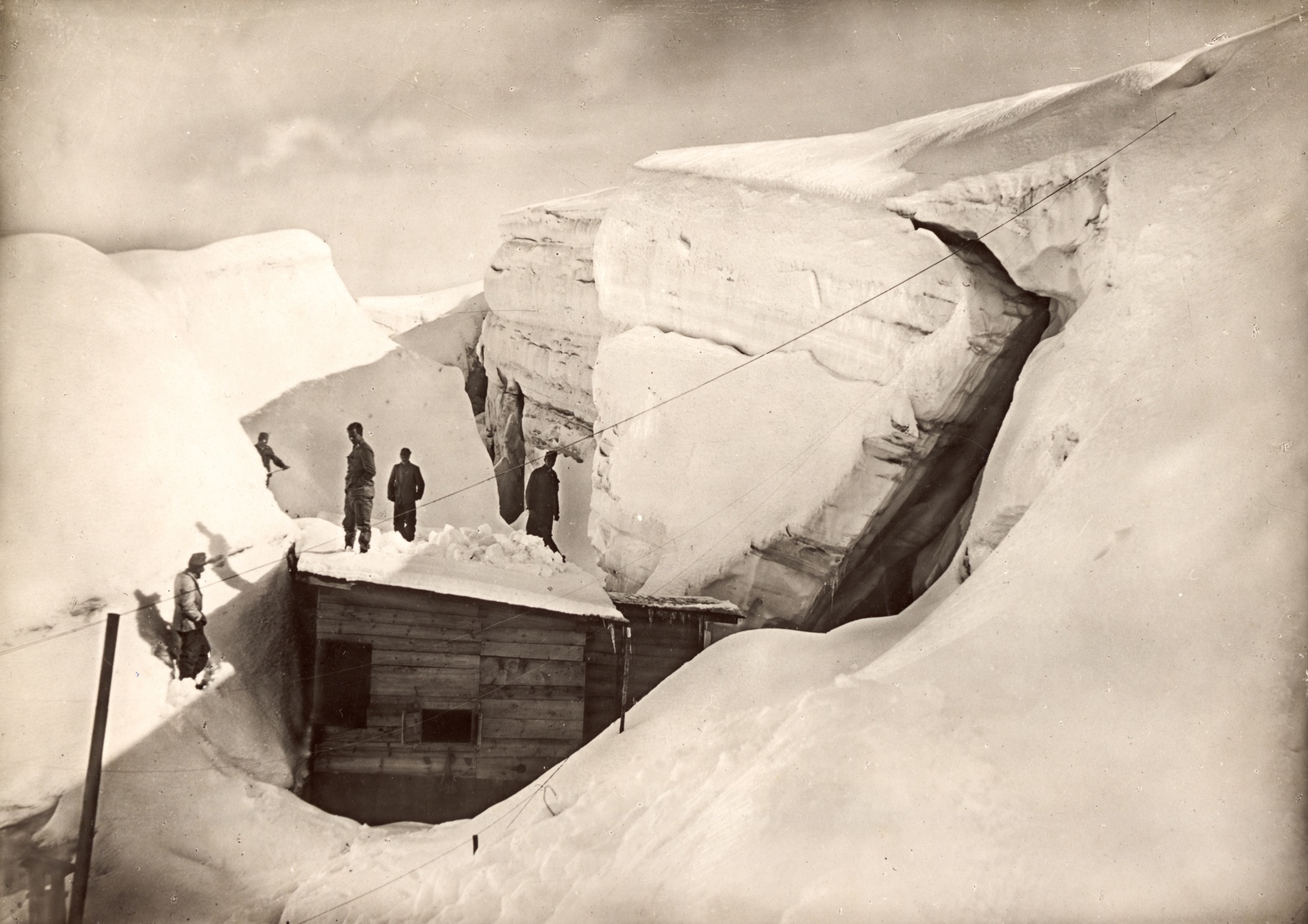 Italy, Dolomitok, a legmagasabb hegycsoport a Marmolada, „a Dolomitok királynője” (la Regina delle Dolomiti)., 1916, Barják András, First World War, winter, snow, Fortepan #132125