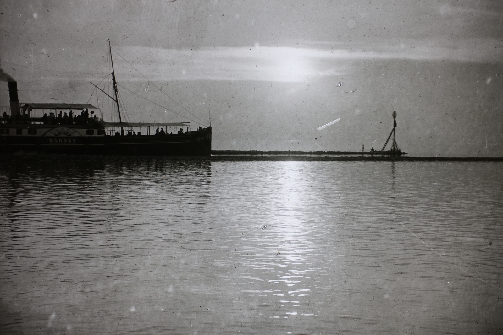 Hungary,Lake Balaton, Siófok, »BGRT BAROSS (1891) személyszállító gőzhajó.« Leltári jelzet: MMKM.TFGY.2017-11-10, 1917, Magyar Műszaki és Közlekedési Múzeum / Történeti Fényképek Gyűjteménye, Baross steamer, Fortepan #132267