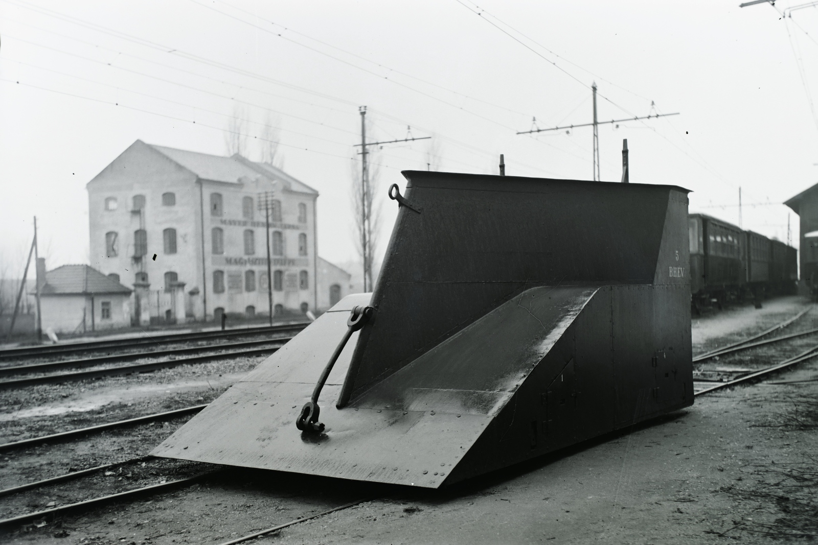 Hungary, Budapest XVI., Cinkota forgalmi telep, BHÉV 5 pályaszámú hóeke. Leltári jelzet: 419, 1932, Magyar Műszaki és Közlekedési Múzeum / Archívum / Negatívtár / BHÉV gyűjteménye, Budapest, Fortepan #132445