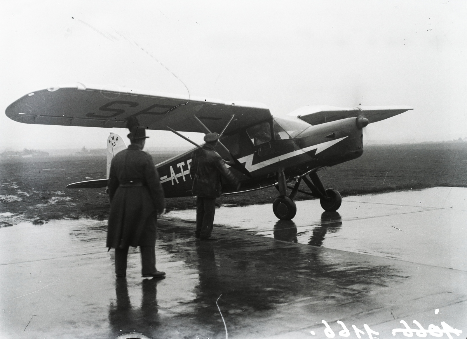 Hungary, Mátyásföld Airport, Budapest XVI., BMW 13 lengyel sportrepülőtgép. Leltári jelzet: 1166, 1934, Magyar Műszaki és Közlekedési Múzeum / Archívum / Negatívtár / Magyar Nemzeti Múzeum Történeti Képcsarnok gyűjteménye, airplane, Polish brand, Budapest, RWD-brand, Fortepan #132569