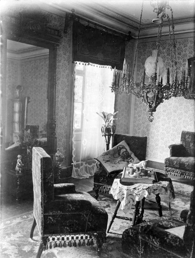 Croatia, Legrad, az állomásfőnök otthona., 1910, Torjay Valter, interior, chandelier, Fortepan #13278