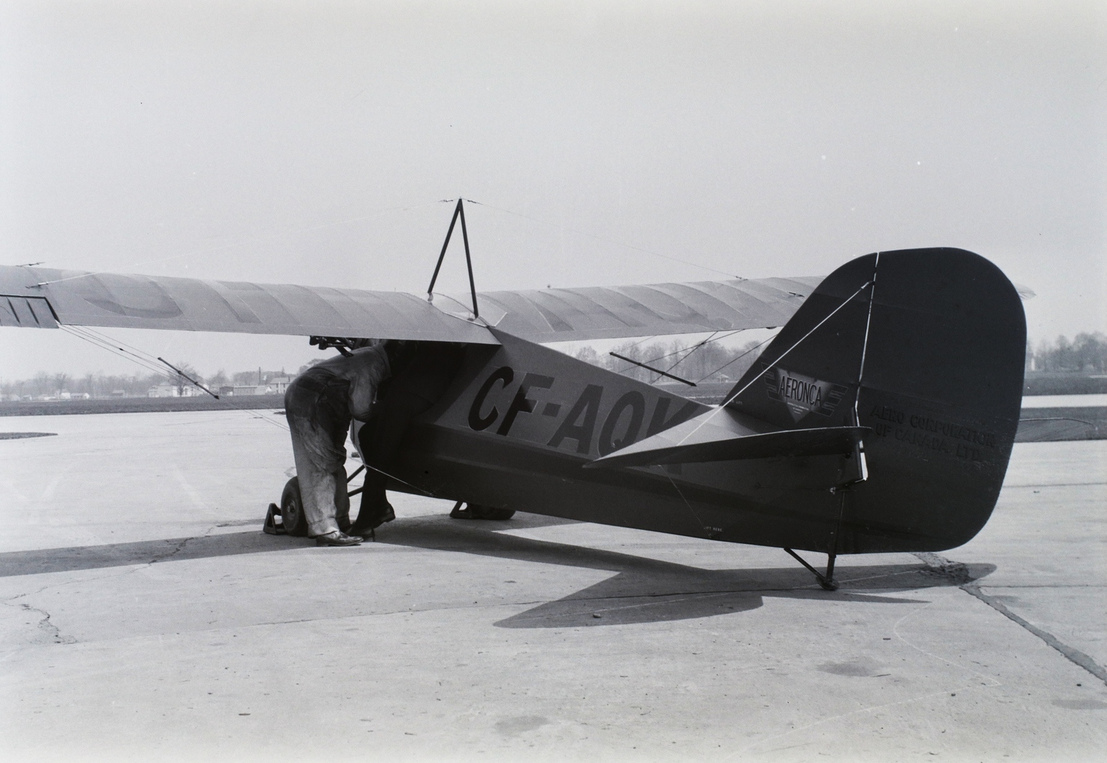 »Aeronca típusú könnyű repülőgép, kanadai felségjellel, 40 Le-s motorral.« Leltári jelzet: 16835, 1931, Magyar Műszaki és Közlekedési Múzeum / Archívum / Negatívtár / Czapáry Jenőné gyűjteménye, repülőgép, Aeronca-márka, Aeronca C-3, Fortepan #132798