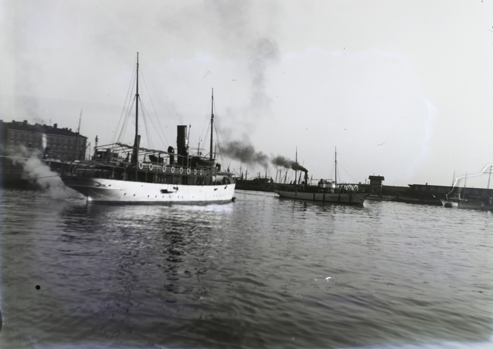Croatia, Rijeka,Adria, kikötő. Leltári jelzet: 29872, 1911, Magyar Műszaki és Közlekedési Múzeum / Archívum / Negatívtár / Pölös István gyűjteménye, Czakó Ferenc, smoke, ship, Fortepan #132973
