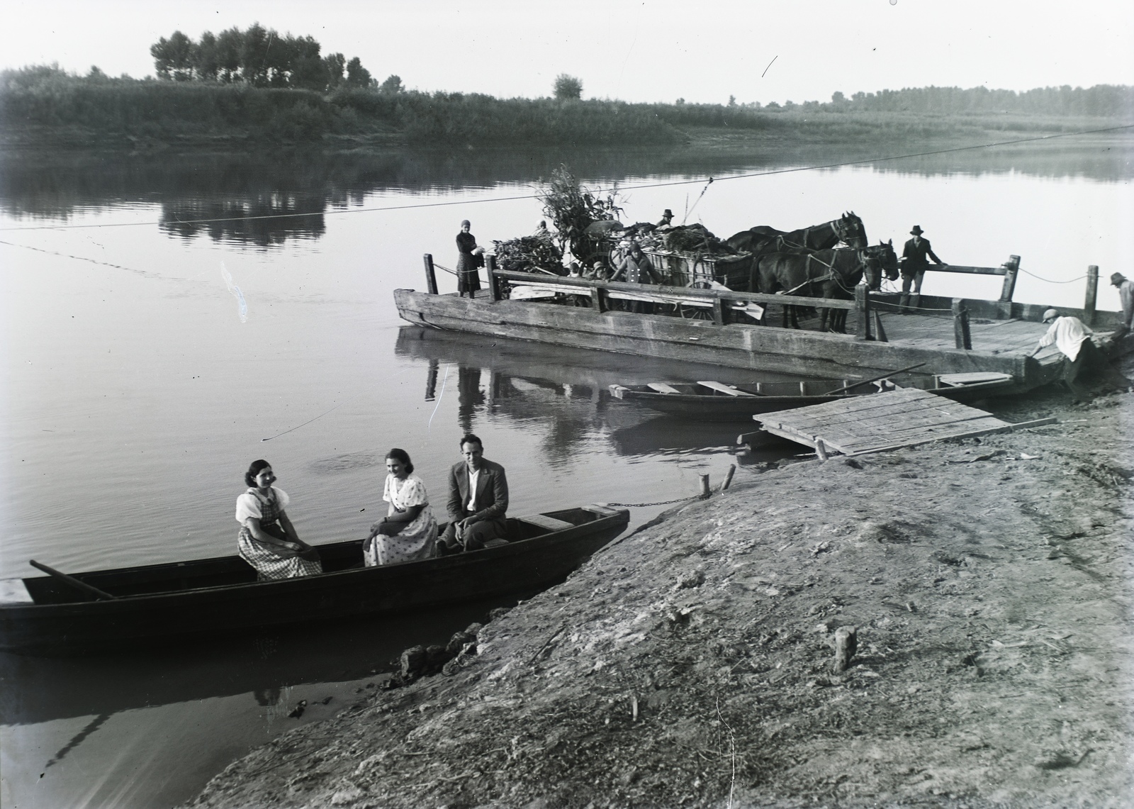 Hungary, »Szentesi komp.« Leltári jelzet: 29962, 1936, Magyar Műszaki és Közlekedési Múzeum / Archívum / Negatívtár / Pölös István gyűjteménye, Czakó Ferenc, Fortepan #133055