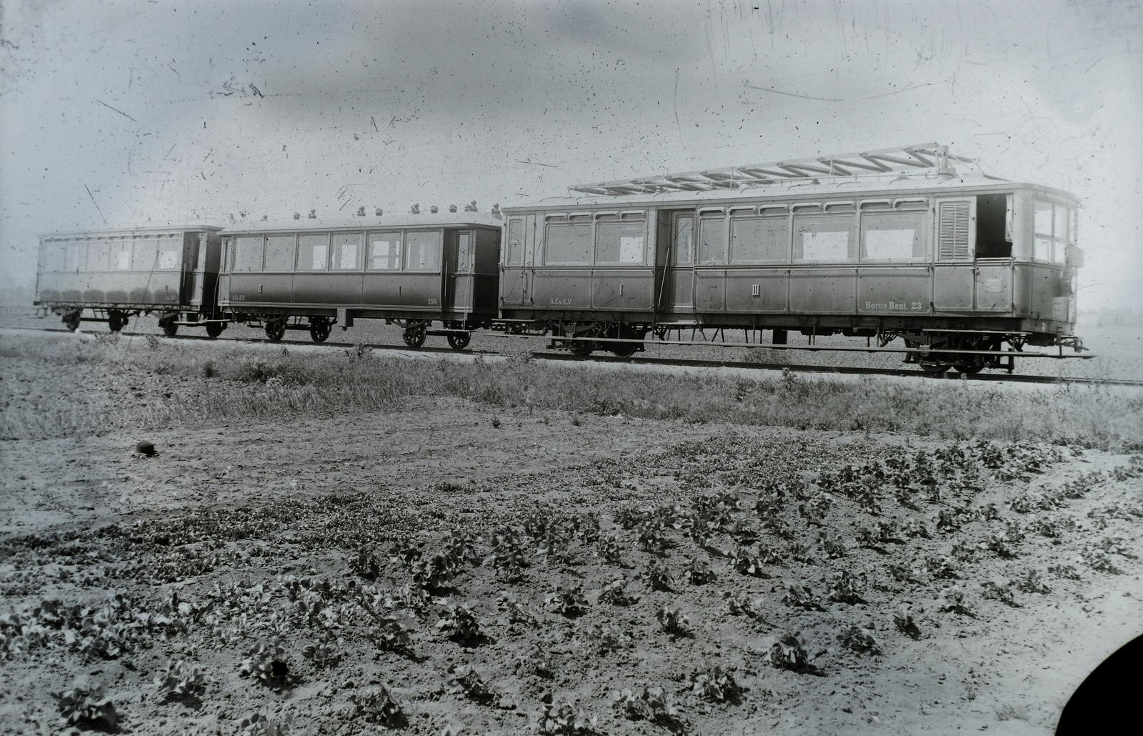 »ACSEV Boros Béni 23 jelű motorkocsi szerelvénnyel.« Leltári jelzet: N205, 1916, Magyar Műszaki és Közlekedési Múzeum / Archívum / Negatívtár, ACsEV-organisation, Fortepan #133147