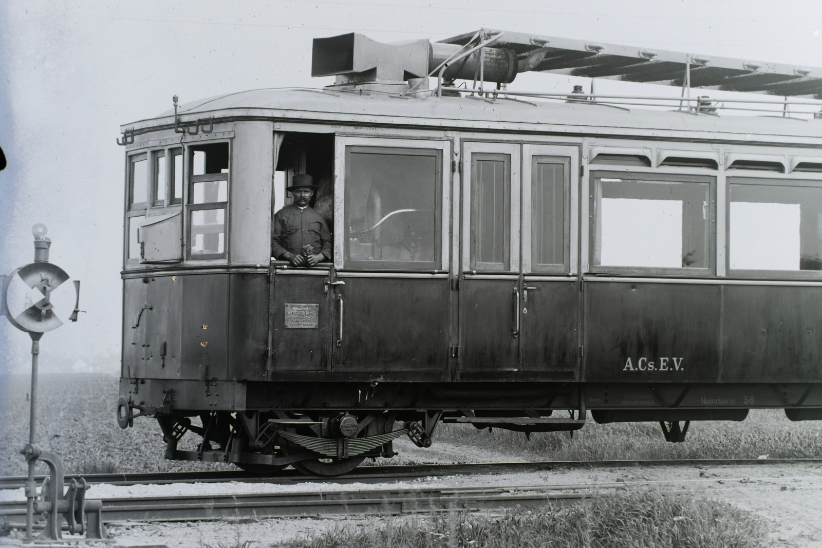 »ACSEV Boros Béni 56 jelű motorkocsi.« Leltári jelzet: N207, 1916, Magyar Műszaki és Közlekedési Múzeum / Archívum / Negatívtár, ACsEV-organisation, Fortepan #133149