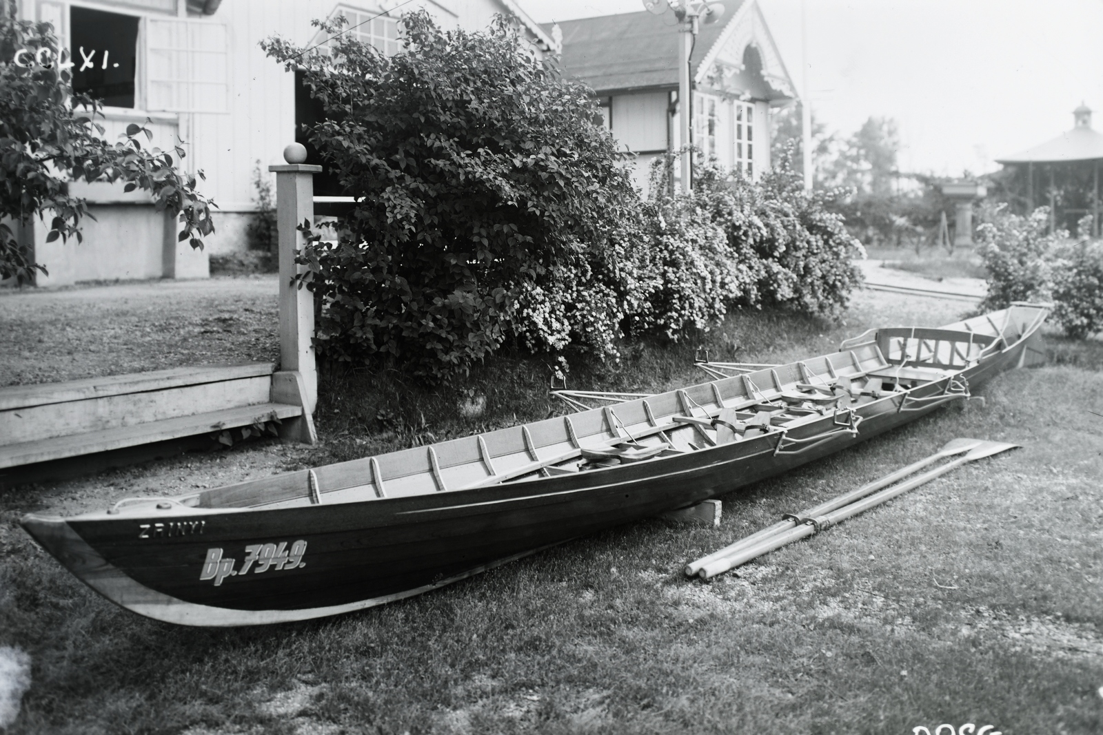 »Zrinyi" kétpárevezős sportcsónak.« Leltári jelzet: N219, 1924, Magyar Műszaki és Közlekedési Múzeum / Történeti Fényképek Gyűjteménye / Óbudai Hajógyár gyűjteménye, boat, paddle, Fortepan #133163