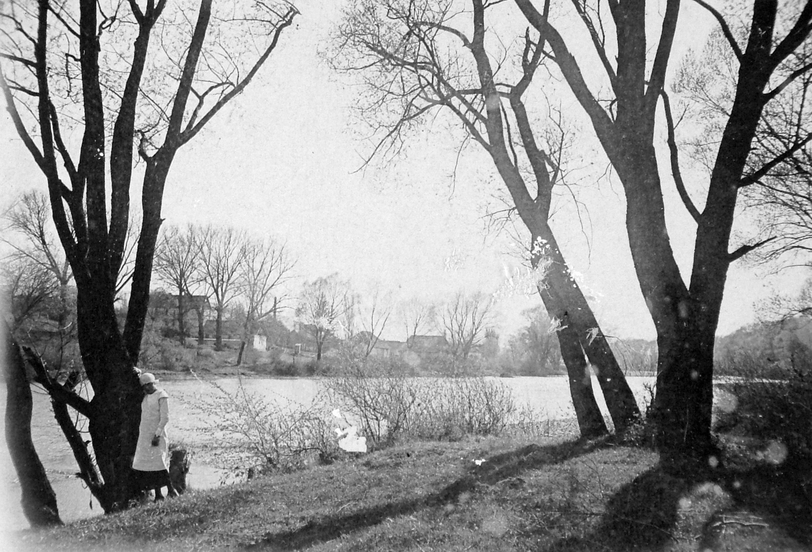 1915, Fortepan, folyó, tájkép, folyópart, nő, Fortepan #13347