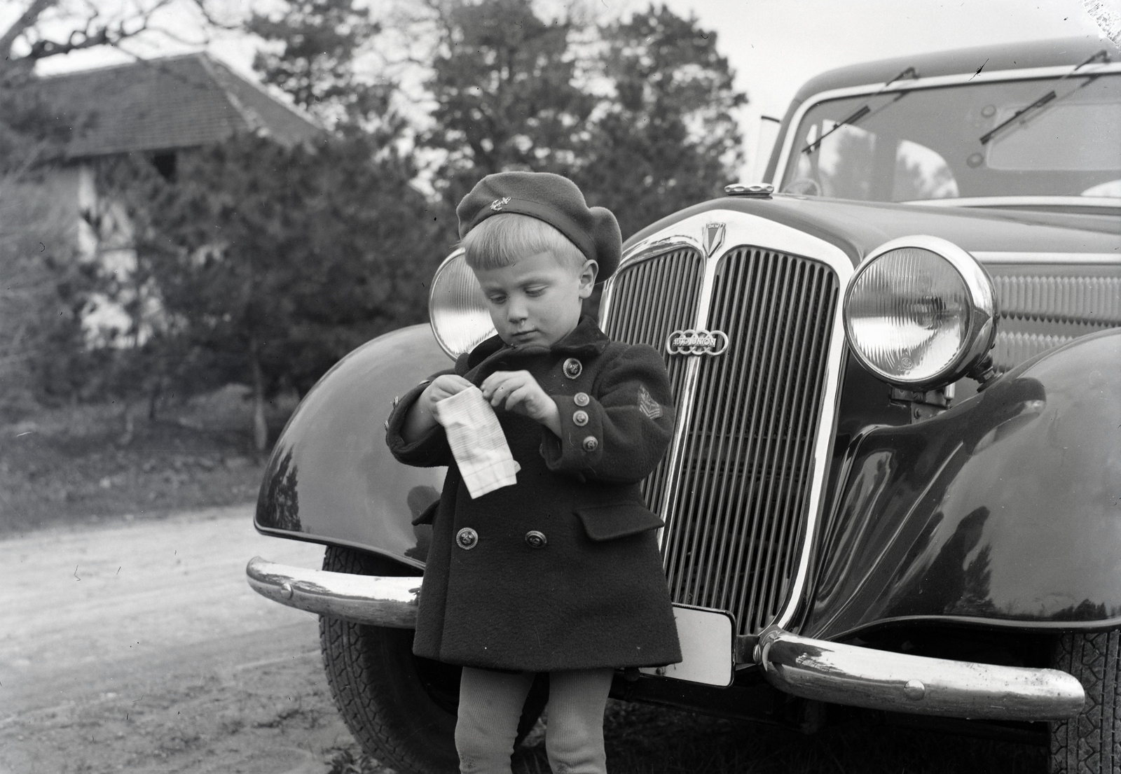 Magyarország, Pécs, 1943, Varga Csaba dr., DKW-márka, automobil, lányok-járművek, Fortepan #133560