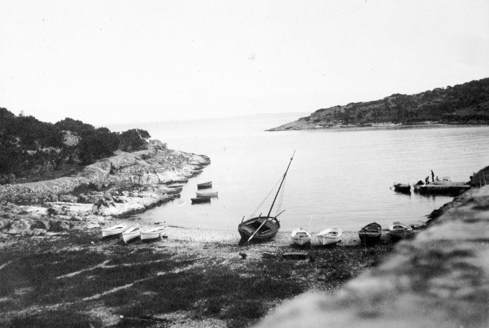Horvátország,Adria, Mali Losinj, Valdarke-öböl., 1900, Fortepan, vitorláshajó, víztükör, csónak, tenger, kikötő, vízpart, öböl, Fortepan #13361