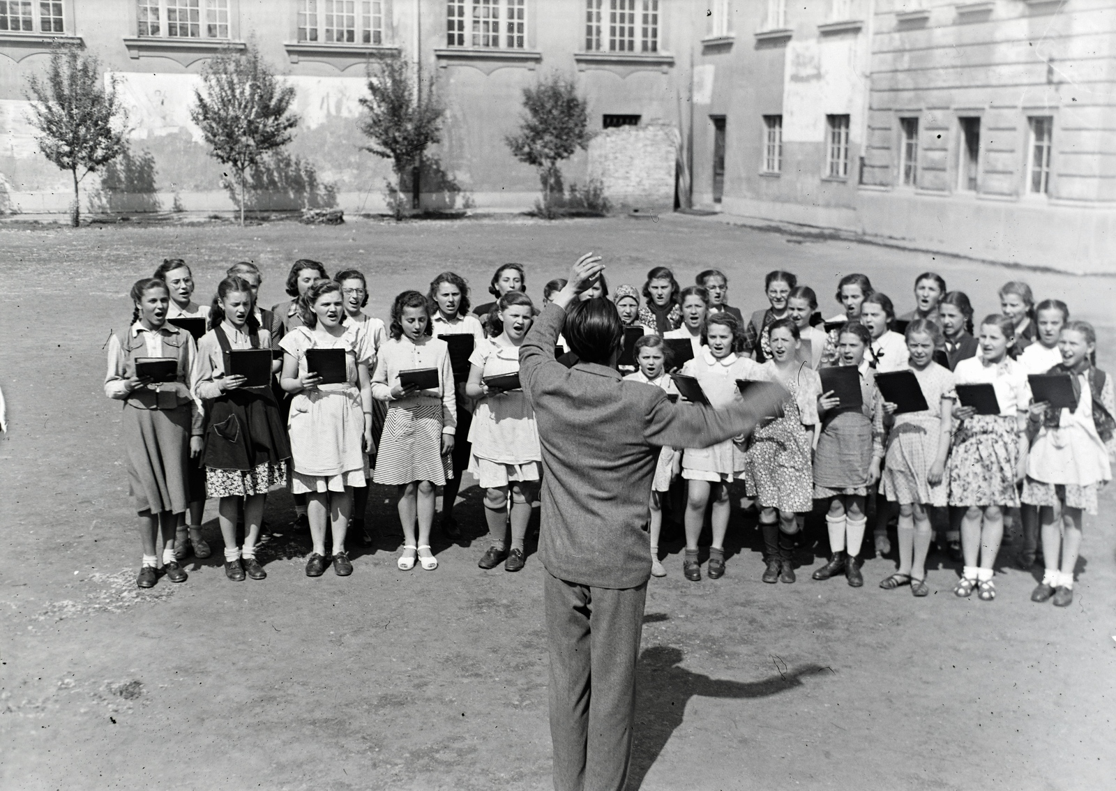 1958, Vinkler Zsuzsi, choir, conductor, Fortepan #133641