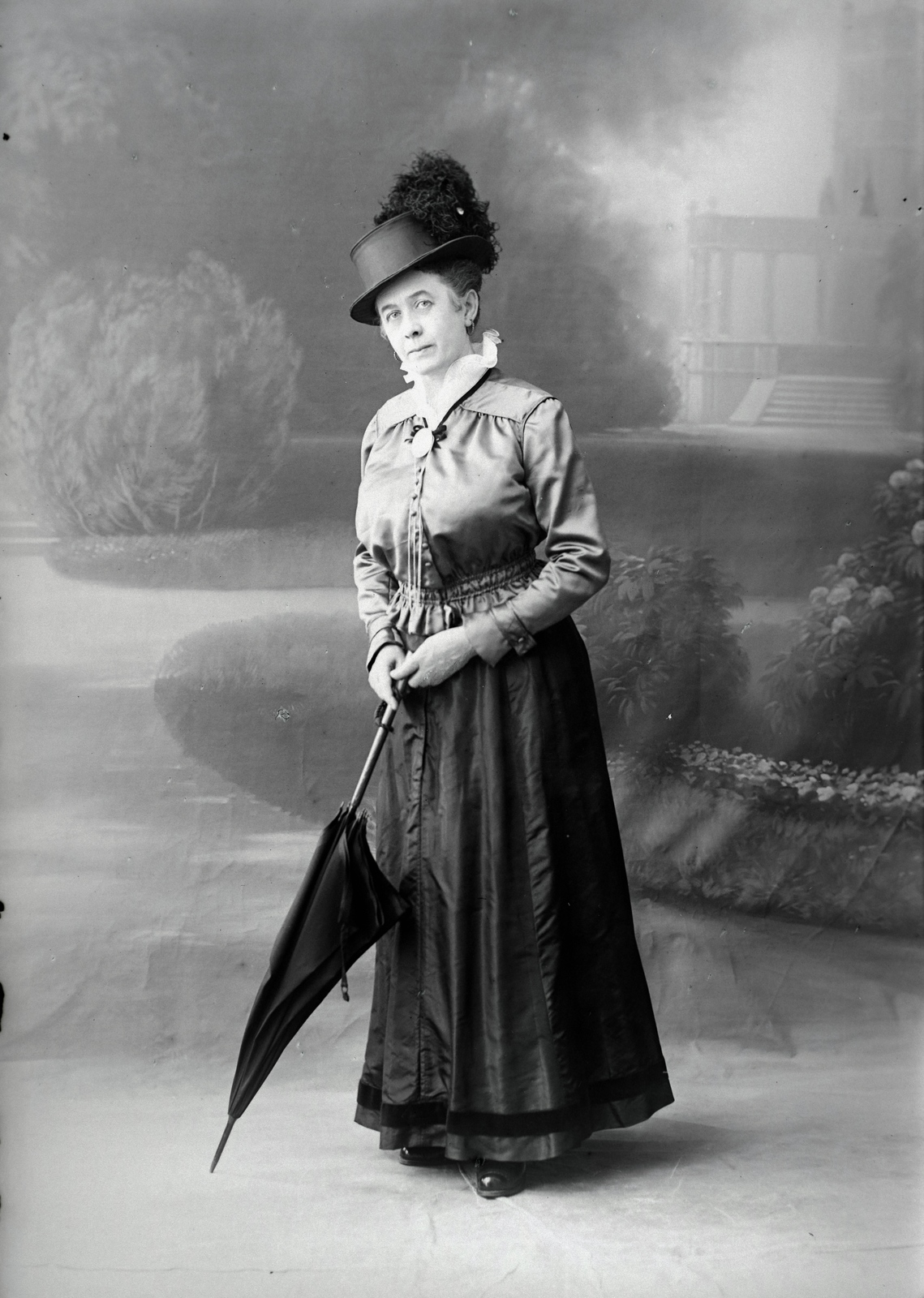 1902, Vinkler Zsuzsi, sunshades, lady, Fortepan #133664