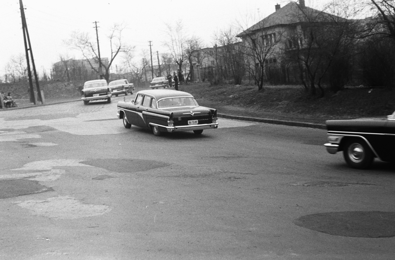 Hungary, Budapest XII., Istenhegyi út a Szent Orbán (Orbán) térnél., 1962, Chuckyeager tumblr, Budapest, automobile, convoy, GAZ-brand, Fortepan #133694
