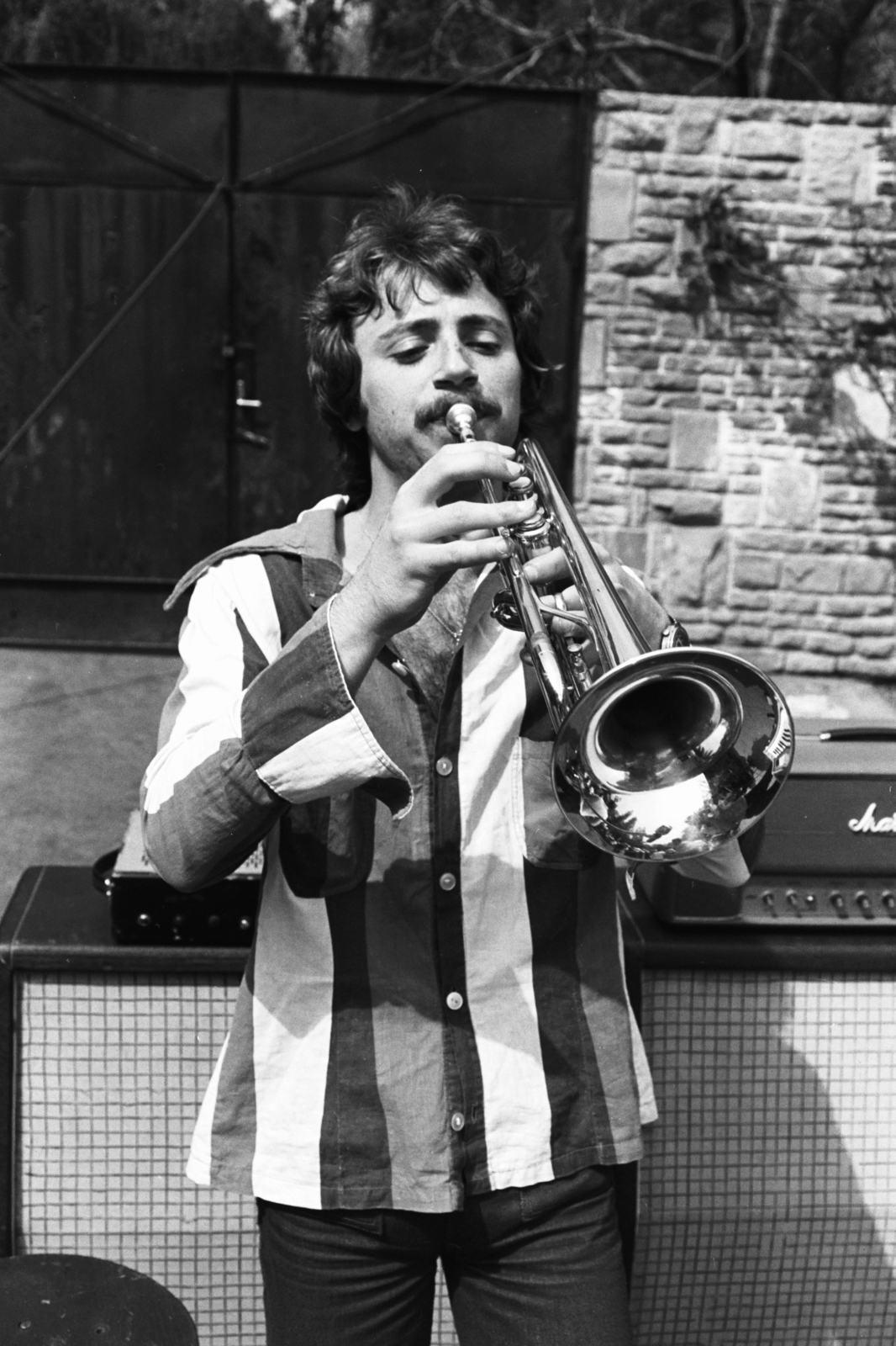 Hungary, a Scarabeus együttes trombitása., 1977, Chuckyeager tumblr, Fortepan #133846