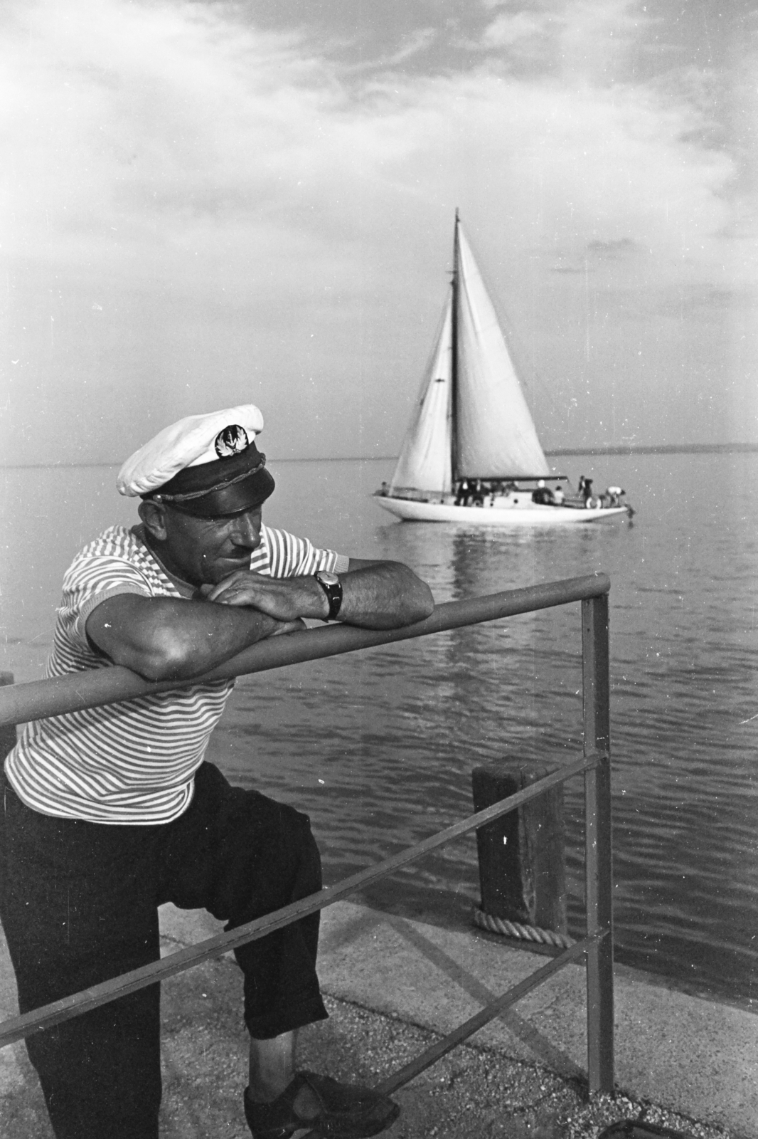 Hungary,Lake Balaton, 1960, Chuckyeager tumblr, sailboat, Fortepan #134364
