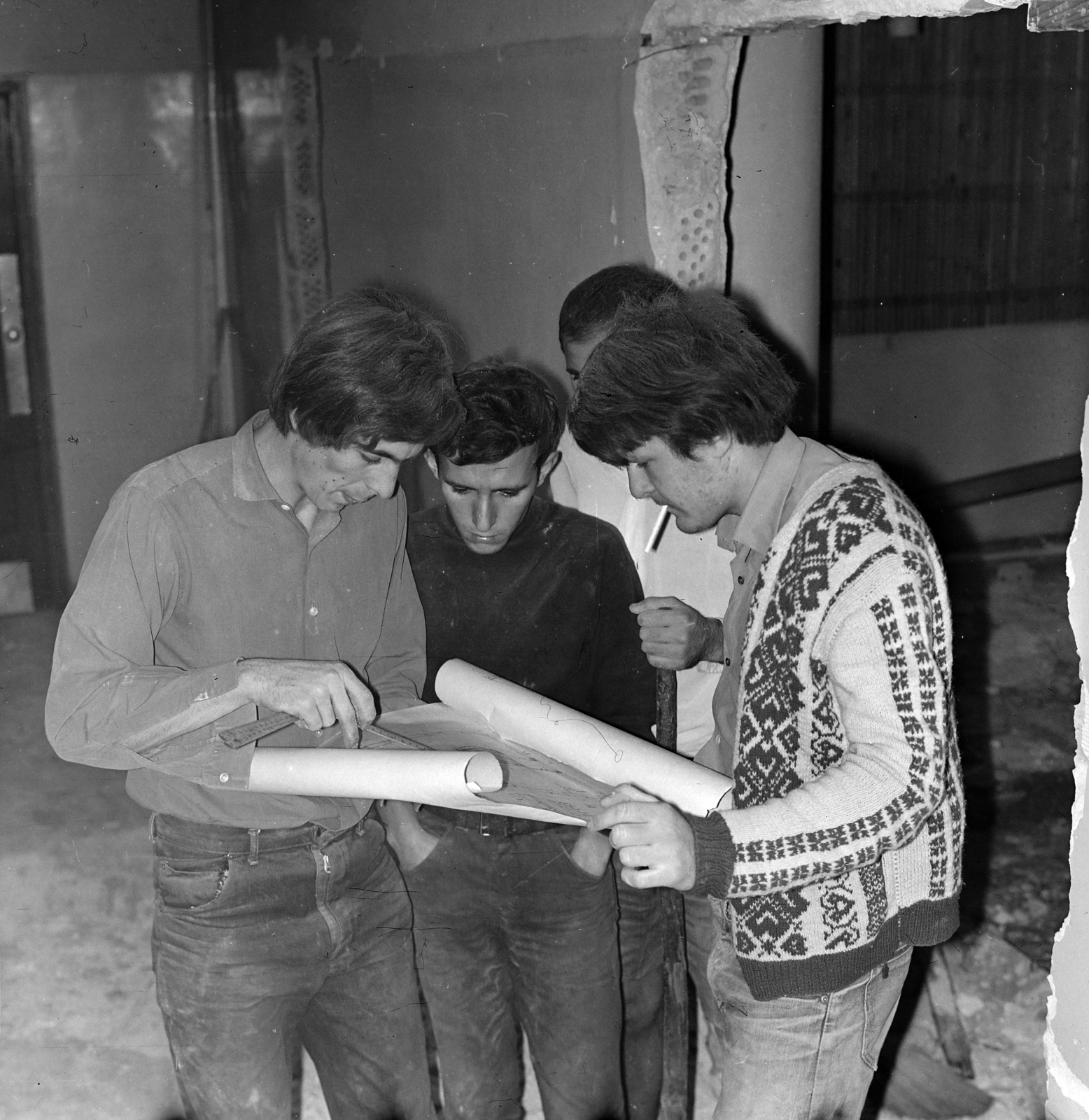 1982, Bercsényi Kollégium Fotókör, technical drawing, Fortepan #134390