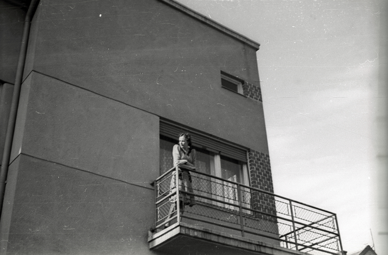 Hungary, Budapest XIV., a Balázs utca 40. számú ház Czobor utca felőli oldala., 1942, Fortepan/Album021, balcony, Budapest, Fortepan #134771