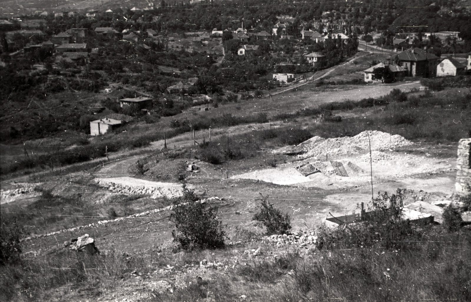 Hungary, Budapest XII.,Budapest XI., kilátás a Fátra térről, jobbra fent a Dayka Gábor út és a Hegyalja út találkozása., 1952, Fortepan/Album021, Budapest, picture, Fortepan #134798