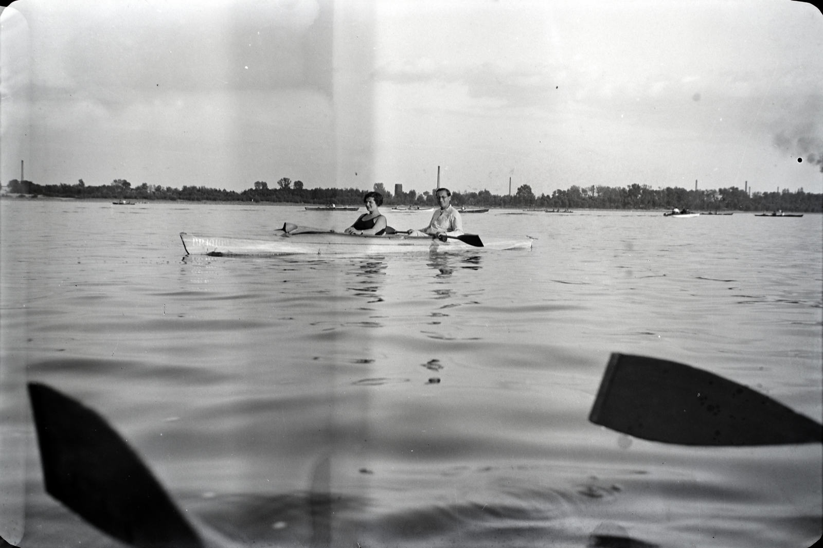 Hungary, Budapest III., Római part., 1934, Lőrinczi Ákos, kayak, Budapest, Fortepan #134945