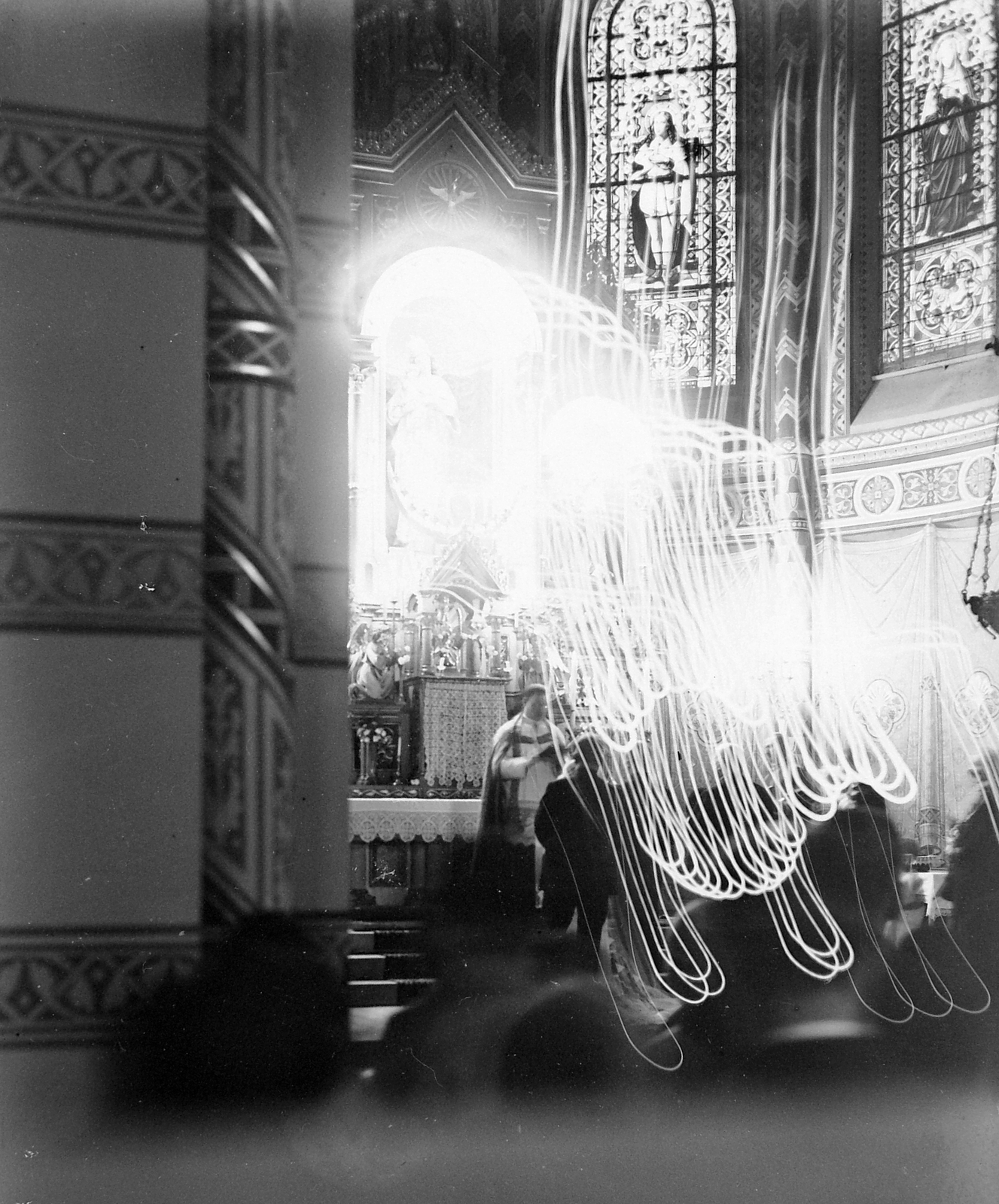 Hungary, Rákospalota, Budapest XV., Magyarok Nagyasszonya templom., 1930, Fortepan, church, stained glass, Budapest, Fortepan #13497