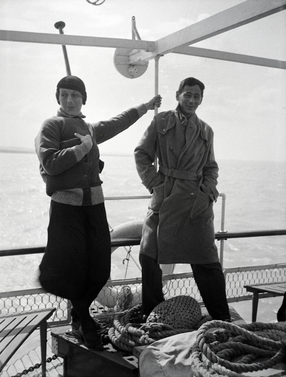 1930, Lőrinczi Ákos, boat trip, hands in pockets, Fortepan #135166