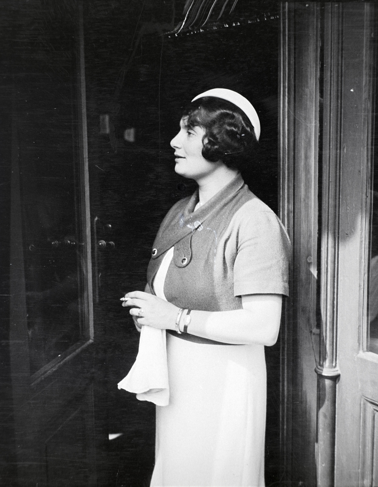 Csehország, Prága, Vinohradská ulice 13., Kurz Auguszta albérlete., 1930, Lőrinczi Ákos, arc profil, Fortepan #135193