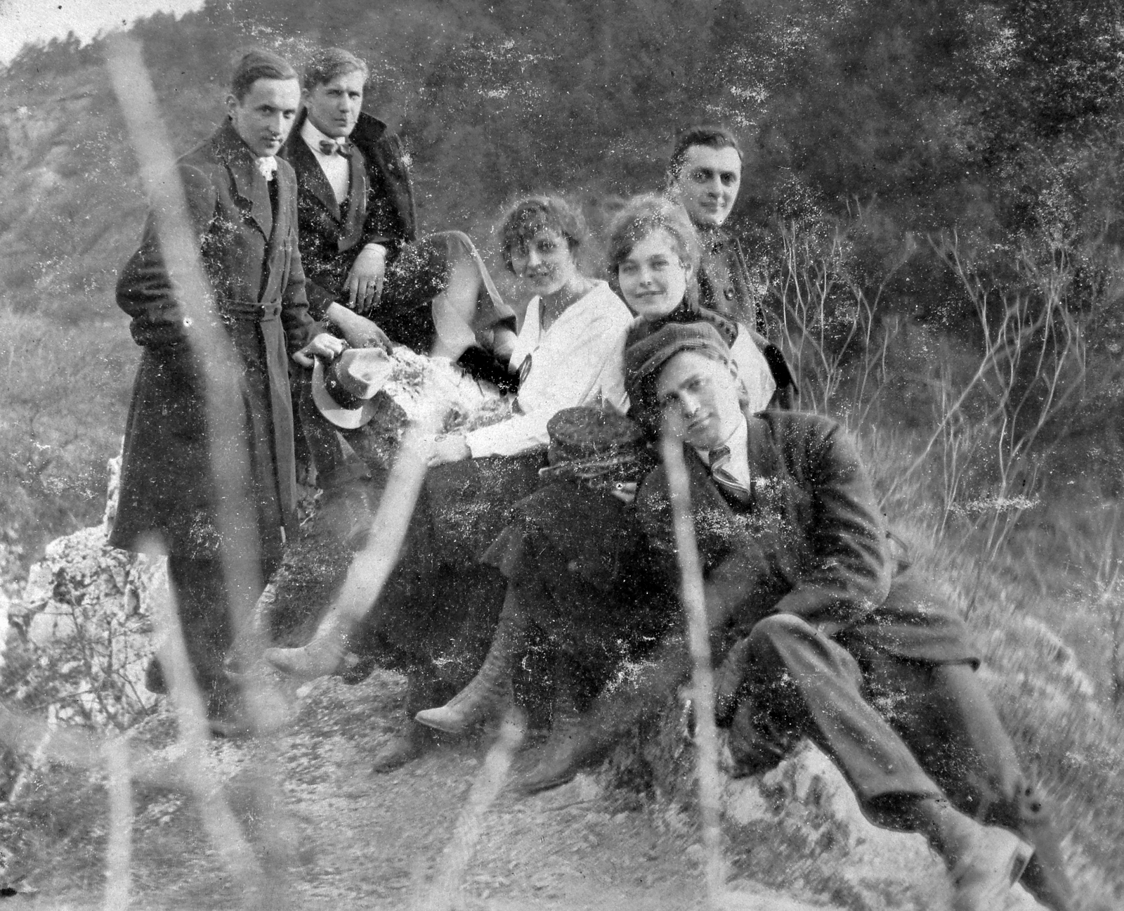 1925, Fortepan, szabadidő, kirándulás, csoportkép, férfi, nő, hegyoldal, szikla, Fortepan #13525