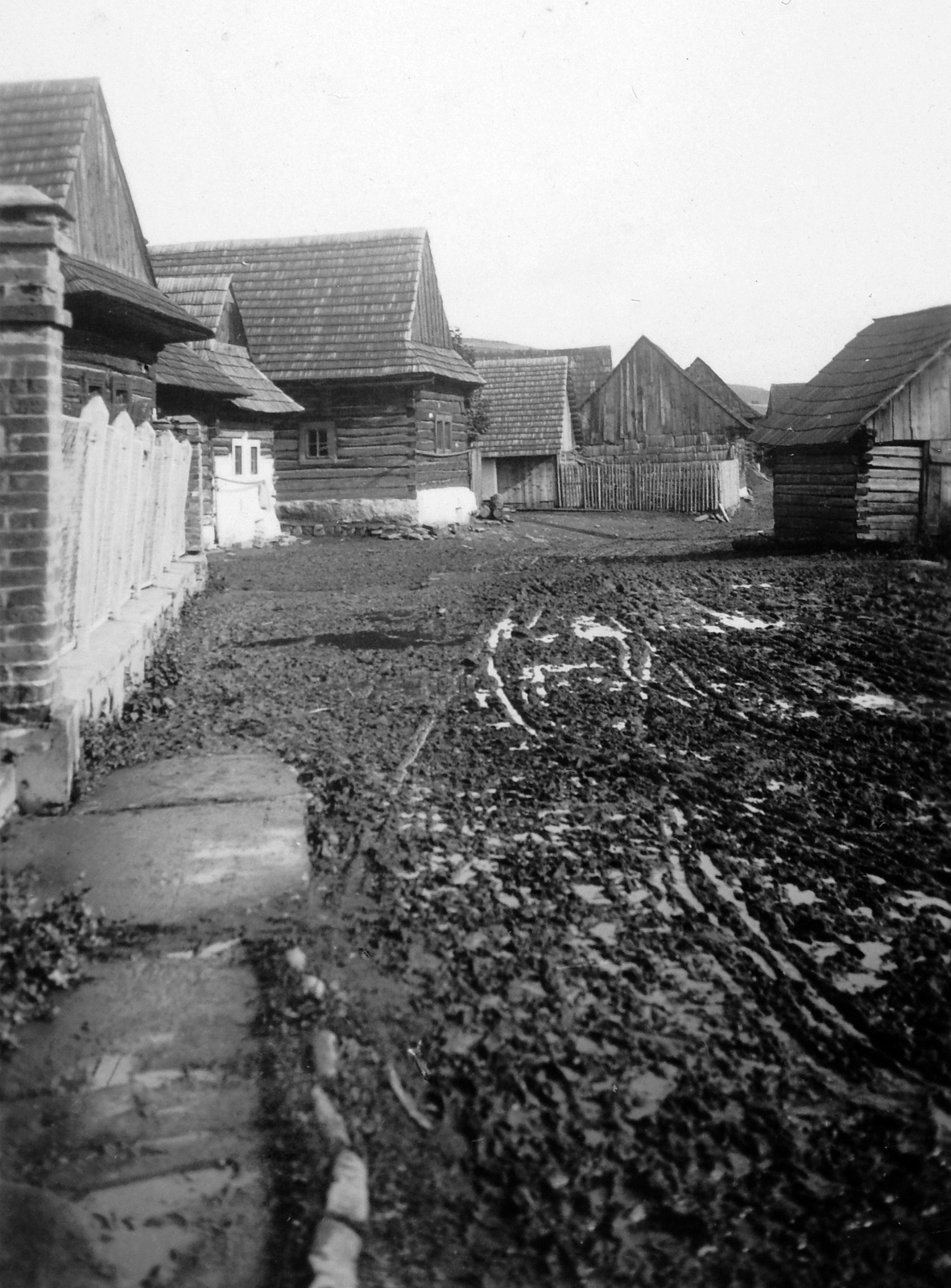 1925, Fortepan, village, street view, wooden cottage, mud, blockhouse, Fortepan #13526