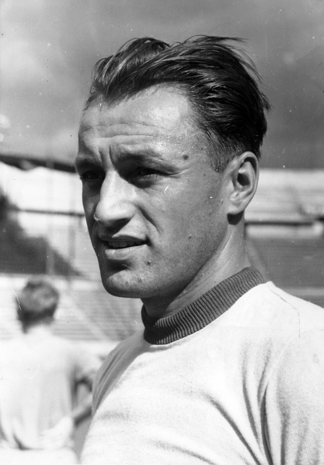 Mexico, Mexico City, Azul Stadion. Ónody Andor. A felvétel a Ferencváros mexikói túráján 1947 nyarán készült., 1947, Szabó József, man, portrait, football, sportsperson, Fortepan #135576