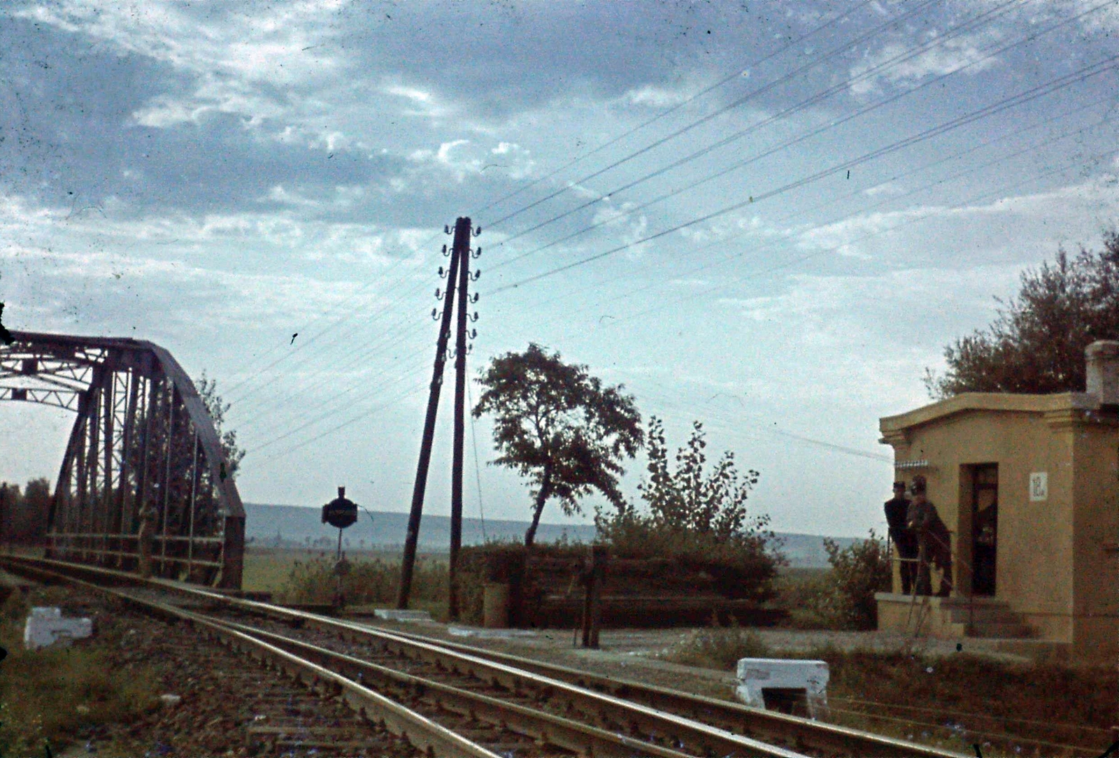 Hungary, a Zala folyó feletti híd a Balatonszentgyörgy - Fenékpuszta közötti vasúti szakaszon., 1943, Szabó Viktor, colorful, Zala-bridge, Fortepan #135642