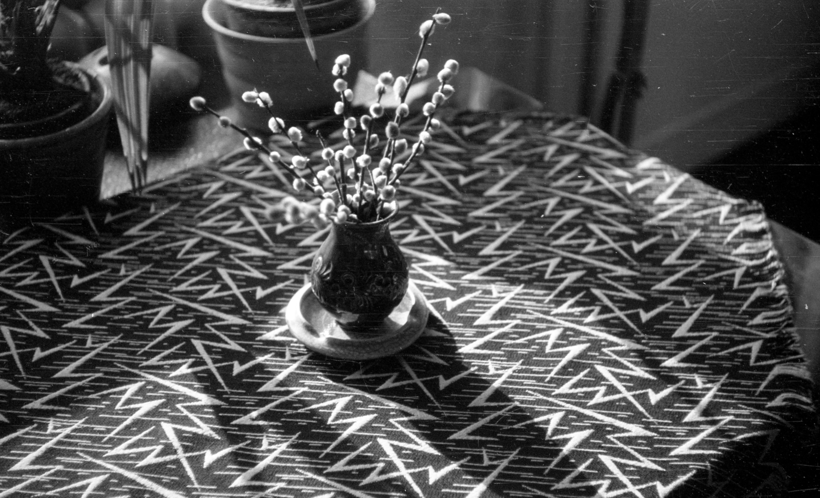 1967, Fortepan/Album020, vase, pussy willow, Fortepan #136096