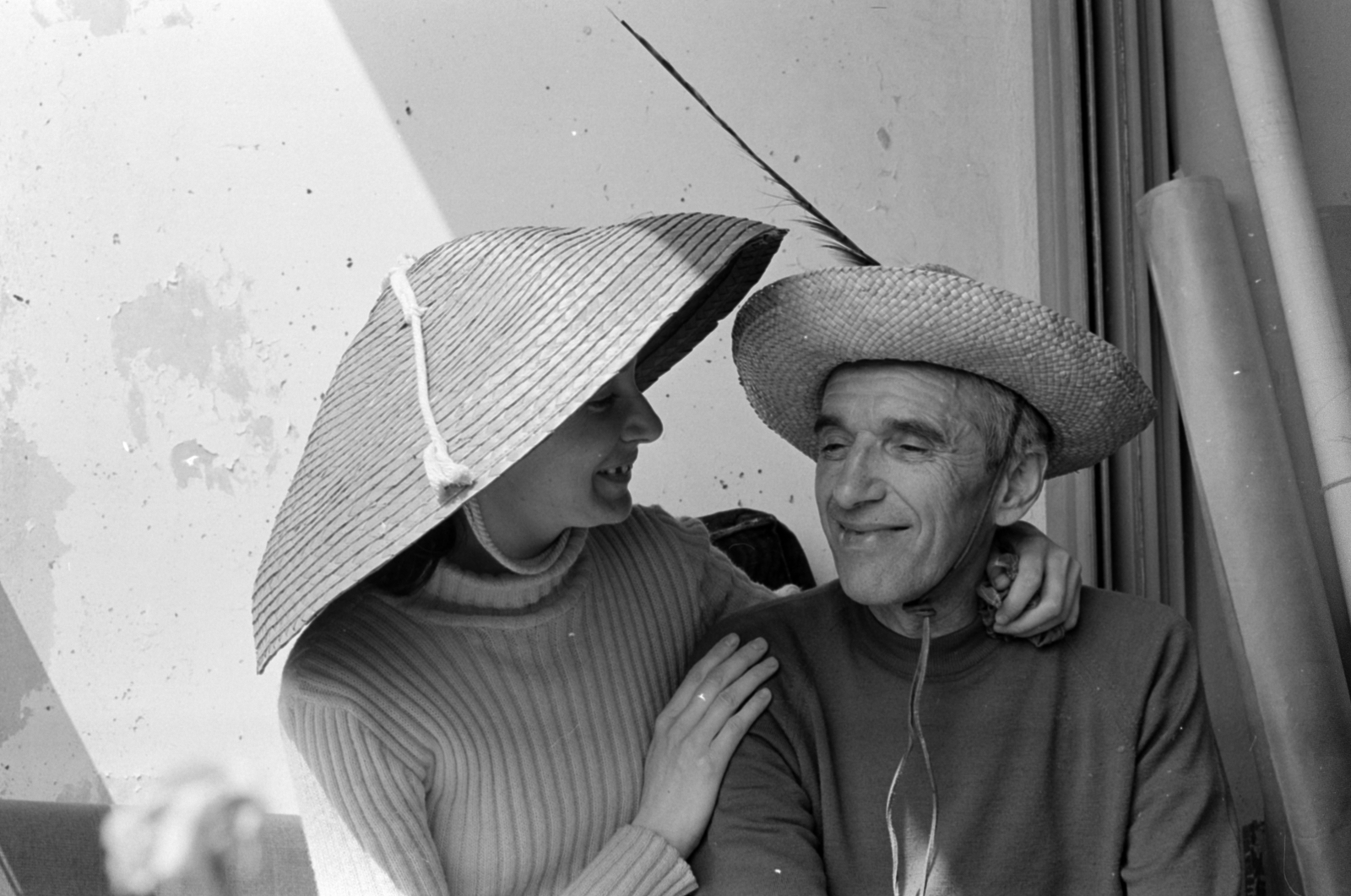 1978, Vészi Ágnes, smile, straw hat, Fortepan #136676