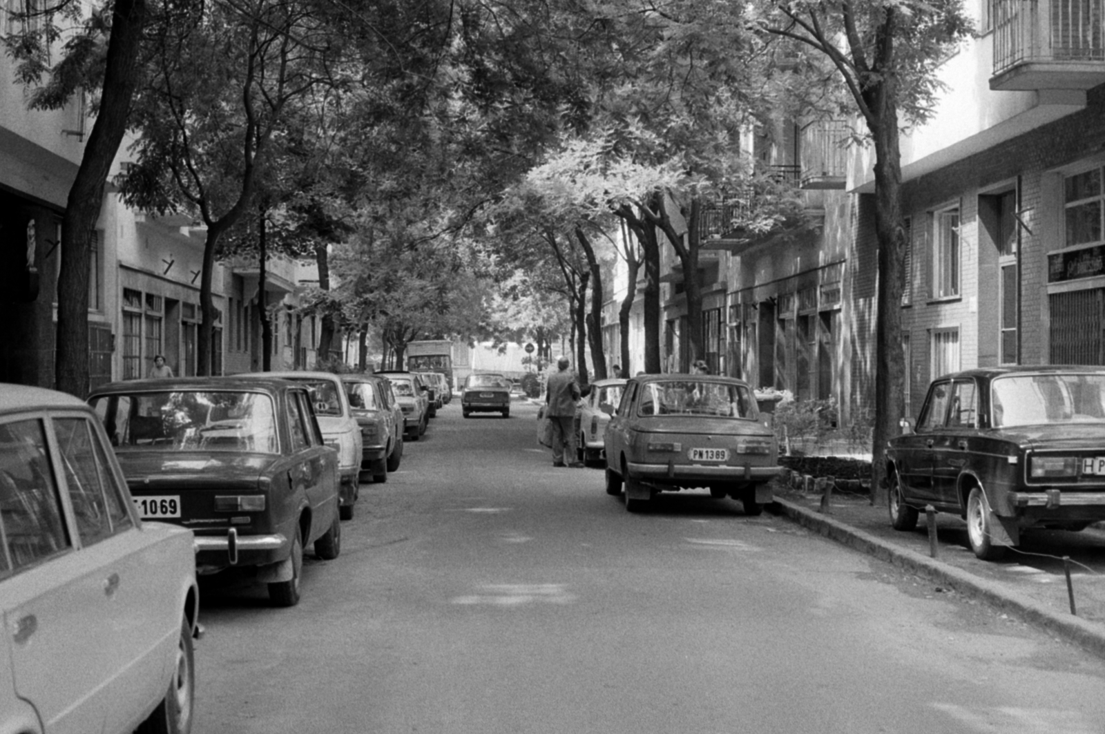 Hungary, Budapest VII., Barát utca a Hársfa utca felé nézve., 1985, Vészi Ágnes, number plate, Budapest, Fortepan #136939
