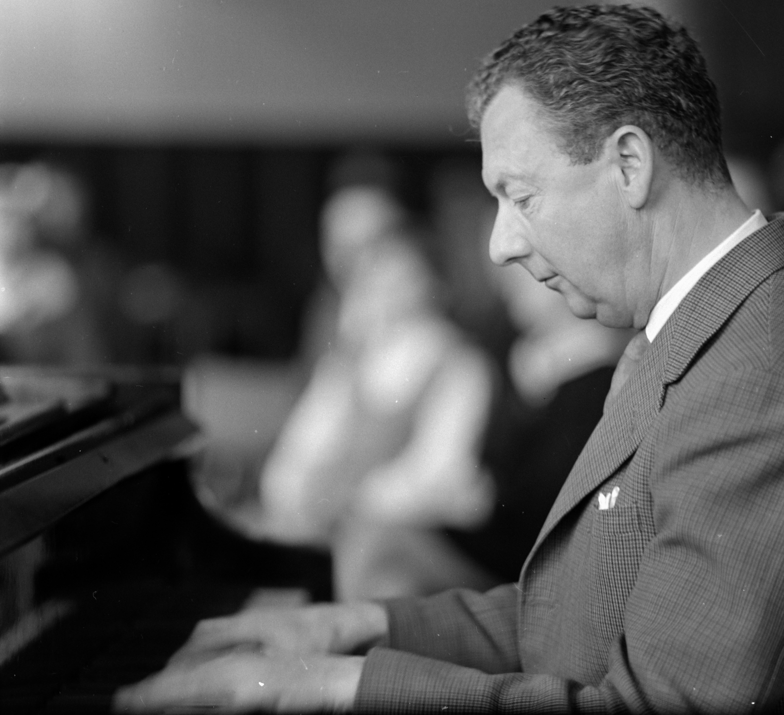 Magyarország, Budapest, Benjamin Britten angol zeneszerző., 1965, Szalay Zoltán, kopaszodás, Fortepan #137710