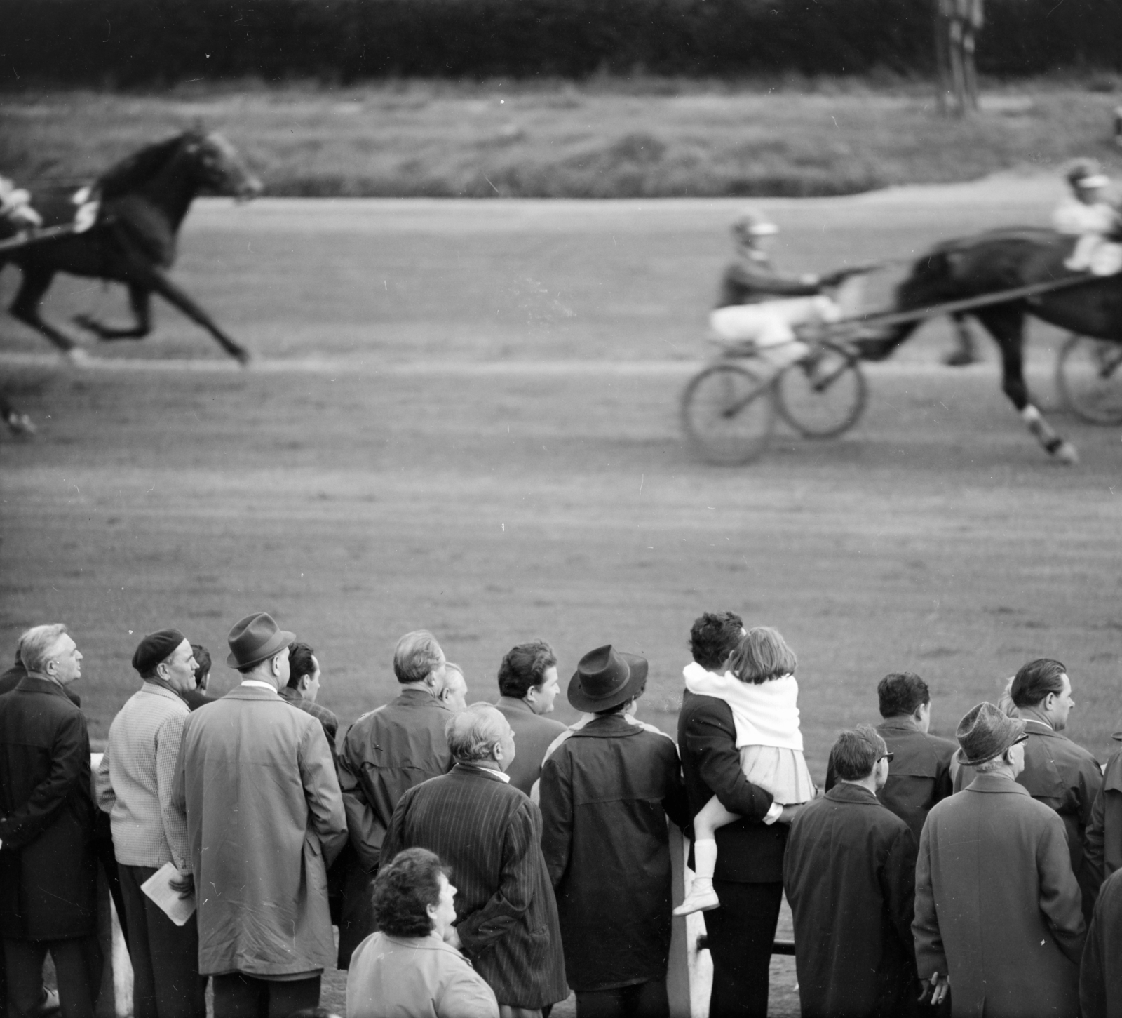 Hungary, Budapest VIII., Kerepesi úti Ügetőpálya., 1966, Szalay Zoltán, horse race, Budapest, harness racing, Fortepan #137805