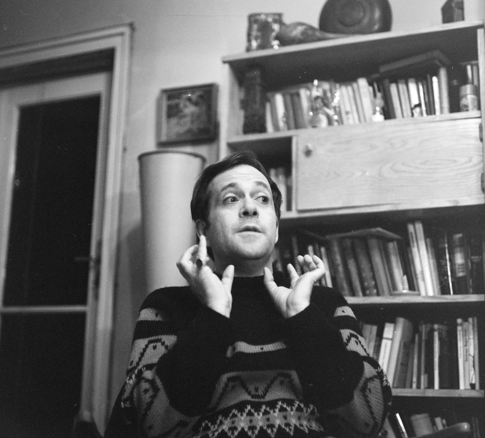 Hungary, Budapest XIII., Csanády utca 12/a, Márkus László színművész az otthonában., 1967, Szalay Zoltán, Budapest, Fortepan #137848