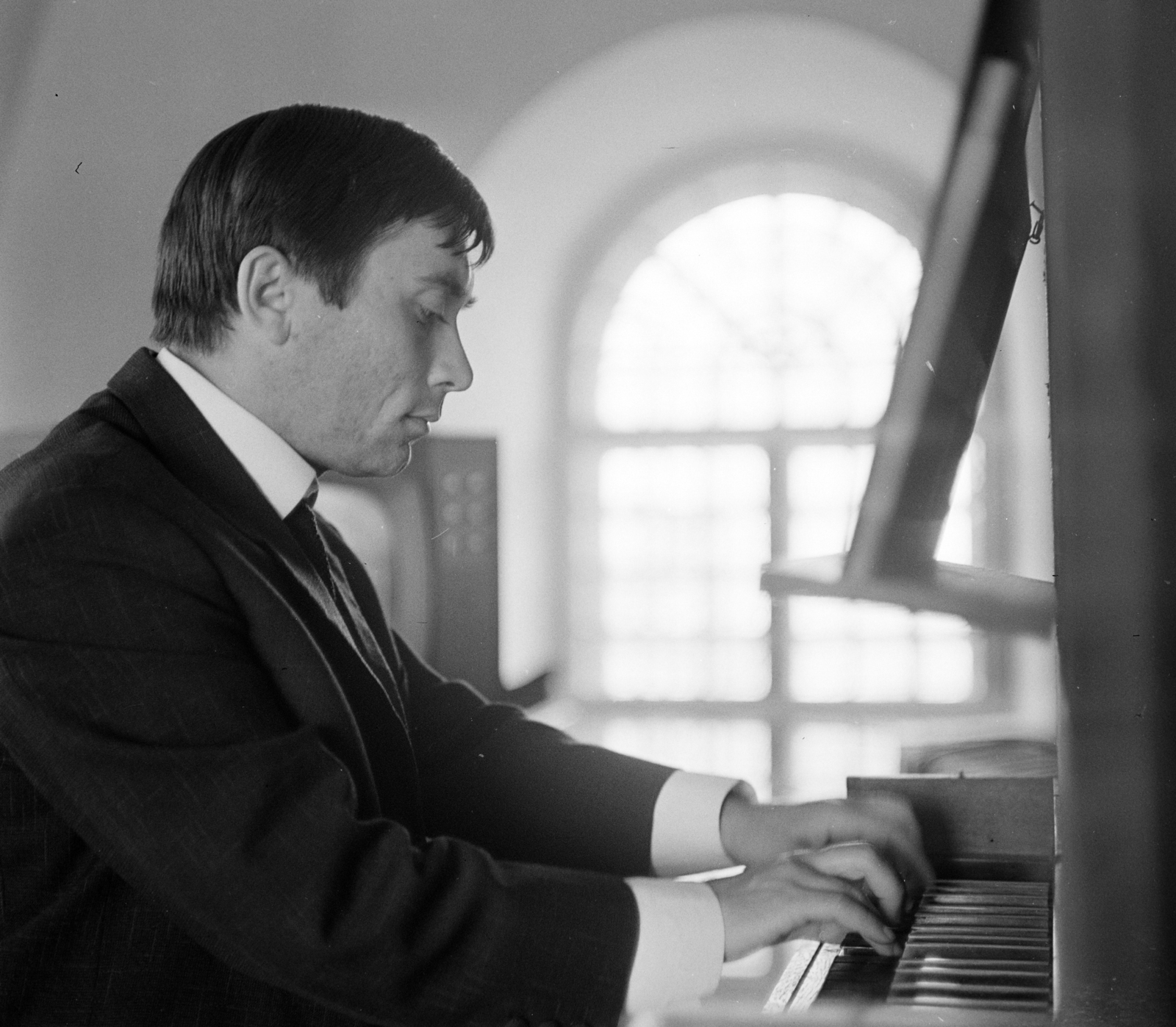 Hungary, Pannonhalma, Boldogasszony-kápolna, lemezfelvétel. Lehotka Gábor orgonaművész., 1970, Szalay Zoltán, Fortepan #137923