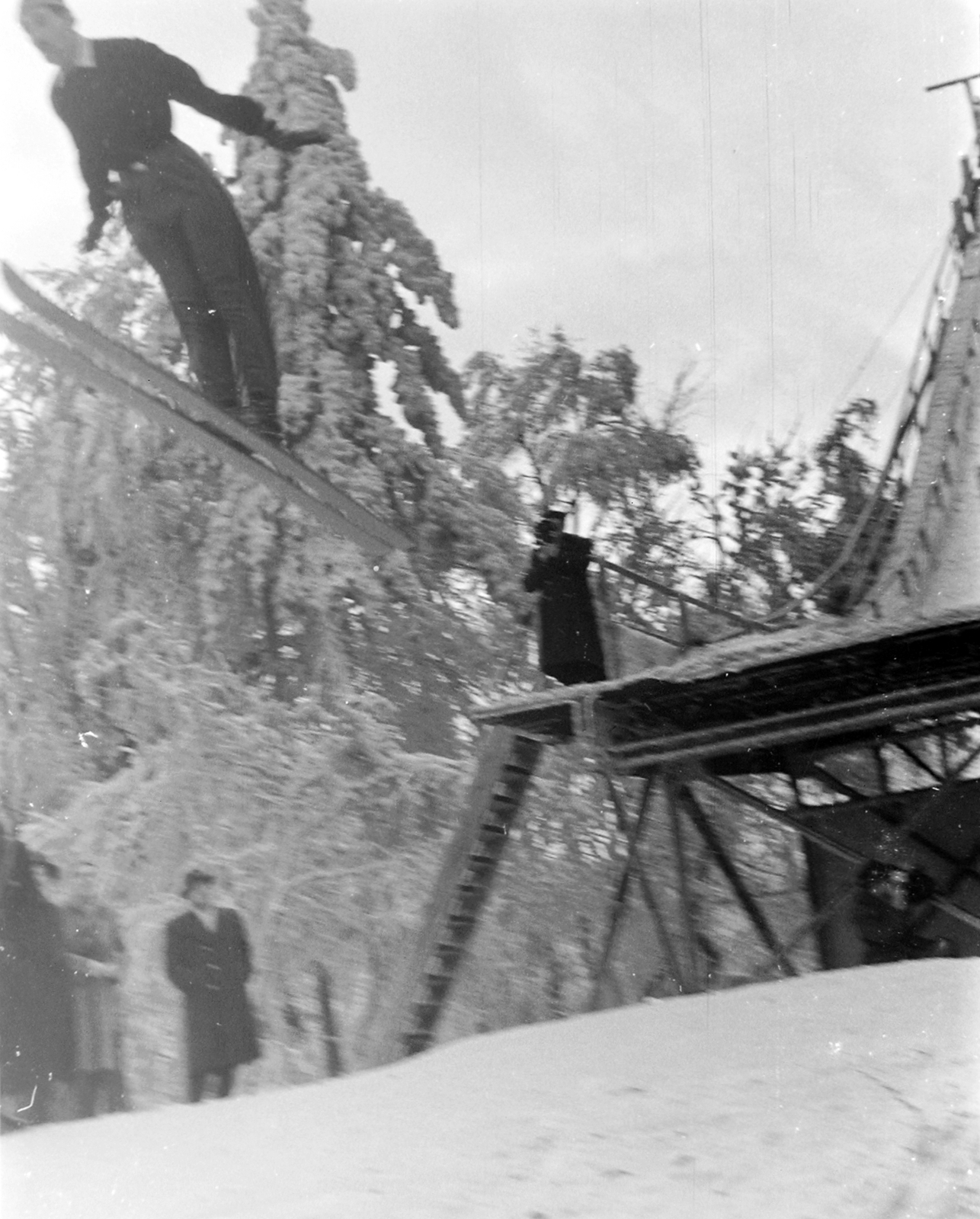 Hungary, Budapest XII., Svábhegy, síugró sánc., 1954, Szent-tamási Mihály, winter, ski-jump, skiing, ski-jump, Budapest, Fortepan #13800