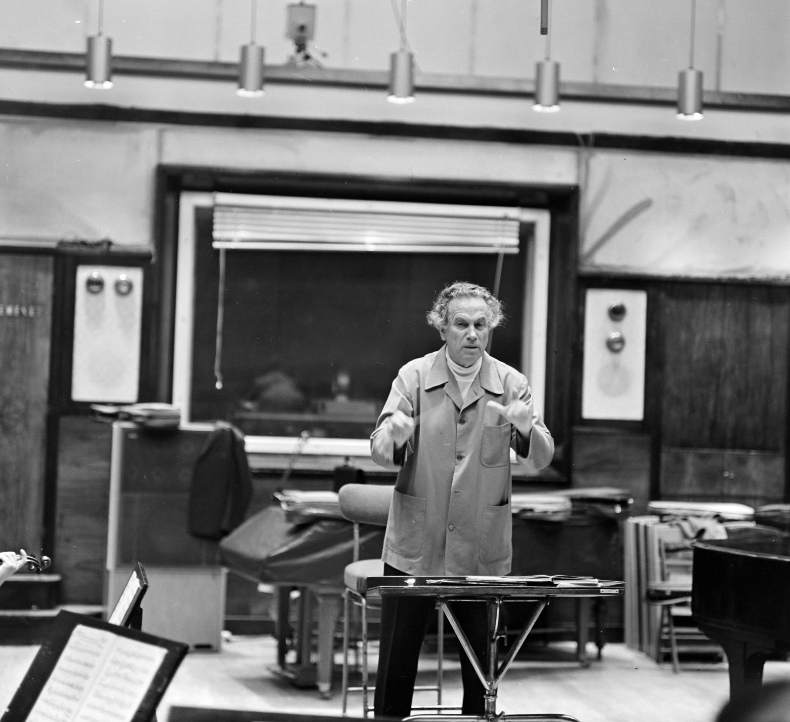 Hungary, Budapest VIII., a Magyar Rádió stúdiója, Doráti Antal karmester., 1970, Szalay Zoltán, conductor, Budapest, Hungarian Radio, Fortepan #138107