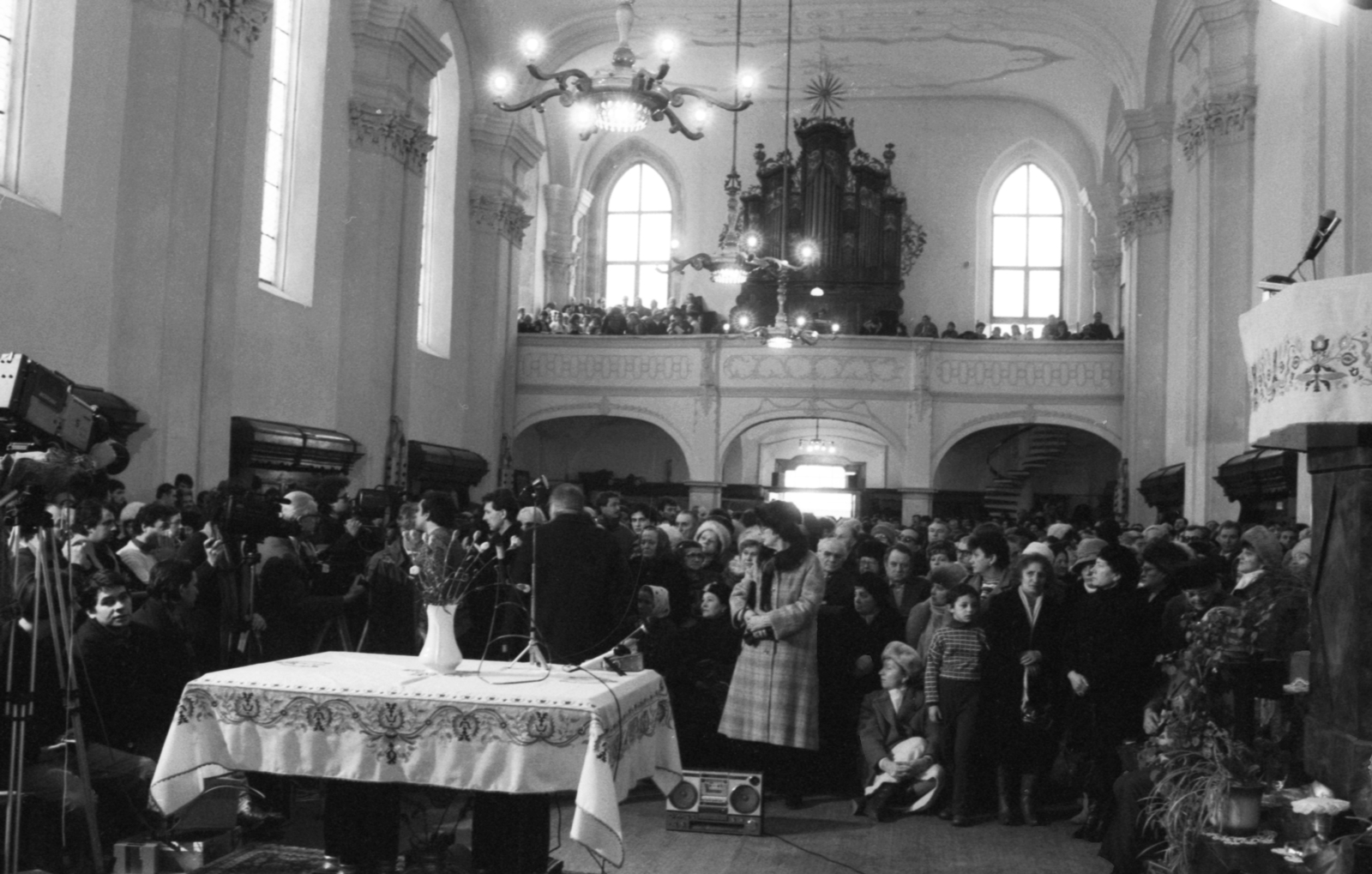 Románia,Erdély, Marosvásárhely, Vártemplom., 1990, Szalay Zoltán, templombelső, orgona, Fortepan #138478