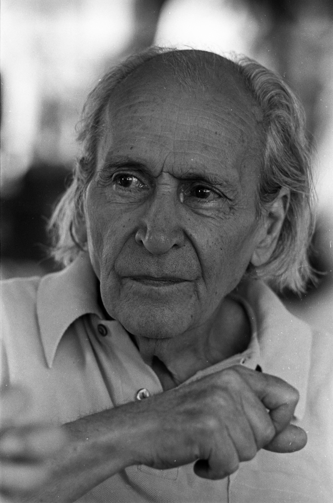 Hungary, Balatonfüred, Tamáshegyi út 1., Déry Tibor író, a 80. születésnapja alkalmából forgatott portréfilm felvételén., 1974, Szalay Zoltán, celebrity, writer, Fortepan #138719