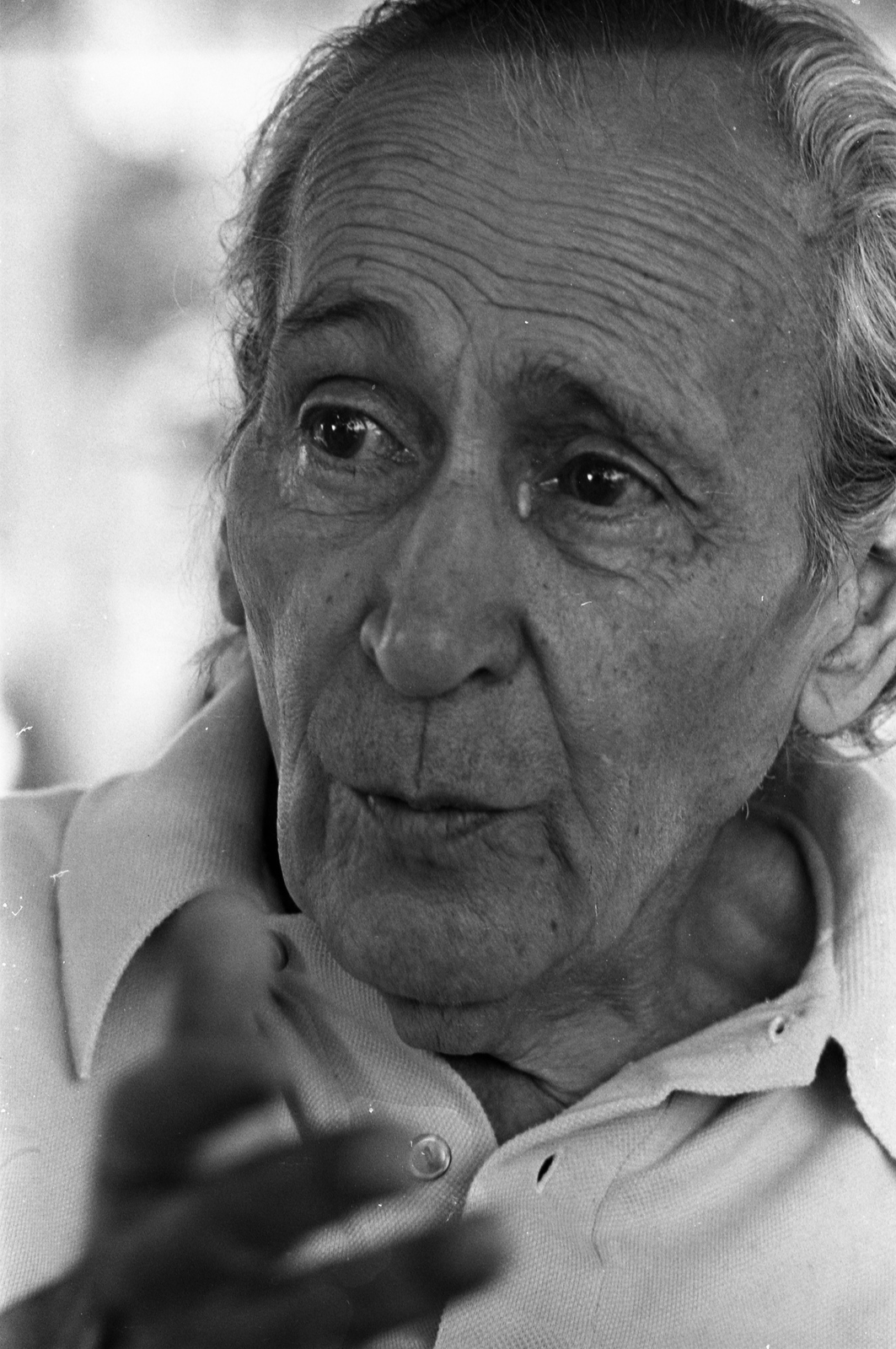 Hungary, Balatonfüred, Tamáshegyi út 1., Déry Tibor író, a 80. születésnapja alkalmából forgatott portréfilm felvételén., 1974, Szalay Zoltán, celebrity, writer, Fortepan #138720