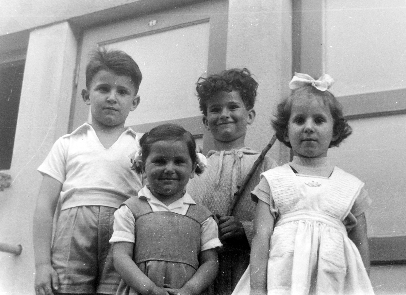 1954, Fortepan, kislány, kisfiú, gyerekek, masni, Fortepan #13915