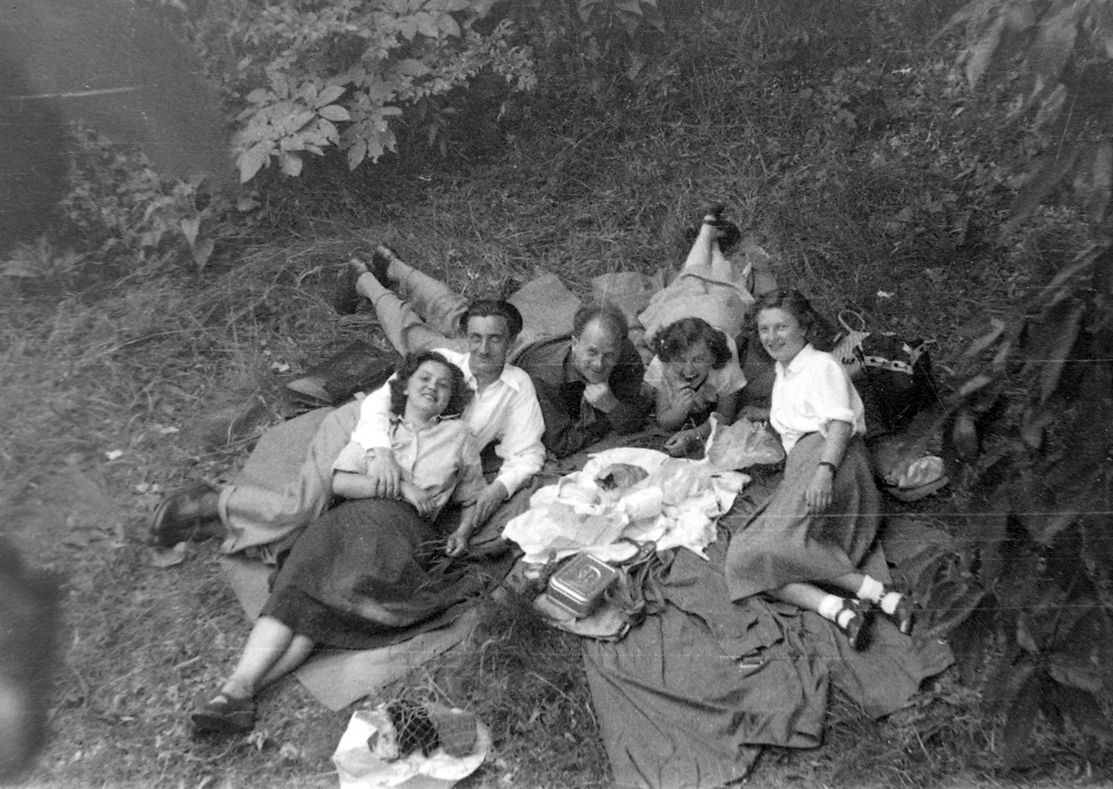 1953, Szent-tamási Mihály, excursion, picnic, lunch box, Fortepan #13931