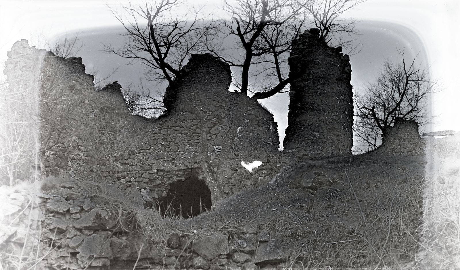 1929, Szekrényesy Réka, várrom, sérült kép, rontott fotó, Fortepan #139584