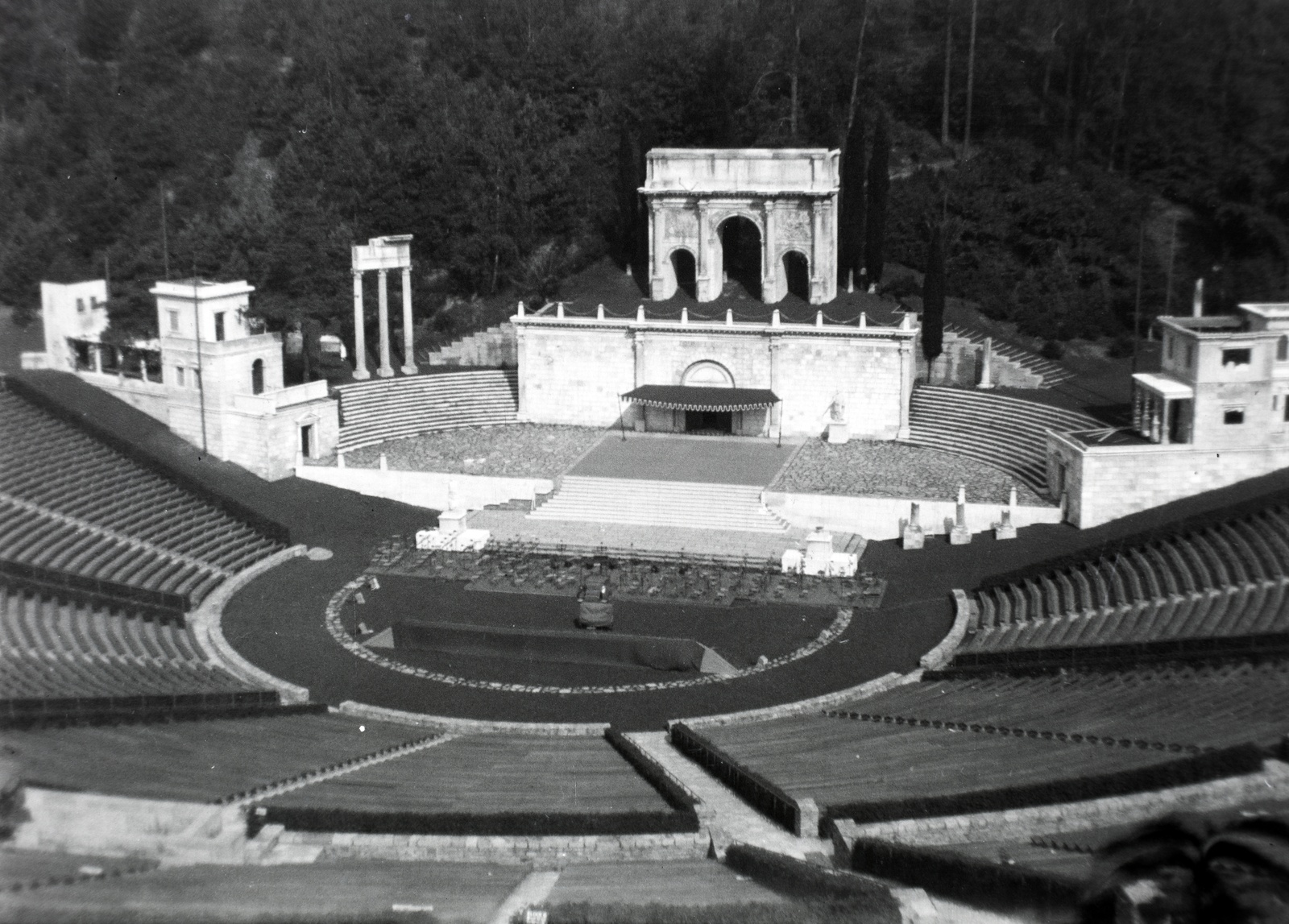 Németország, Berlin, Waldbühne, a XI. nyári olimpiai játékokra épített szabadtéri színpad., 1939, Mezey Ferenc, Berlini Olimpia, amfiteátrum, szabadtéri színpad, Werner March-terv, Fortepan #139676