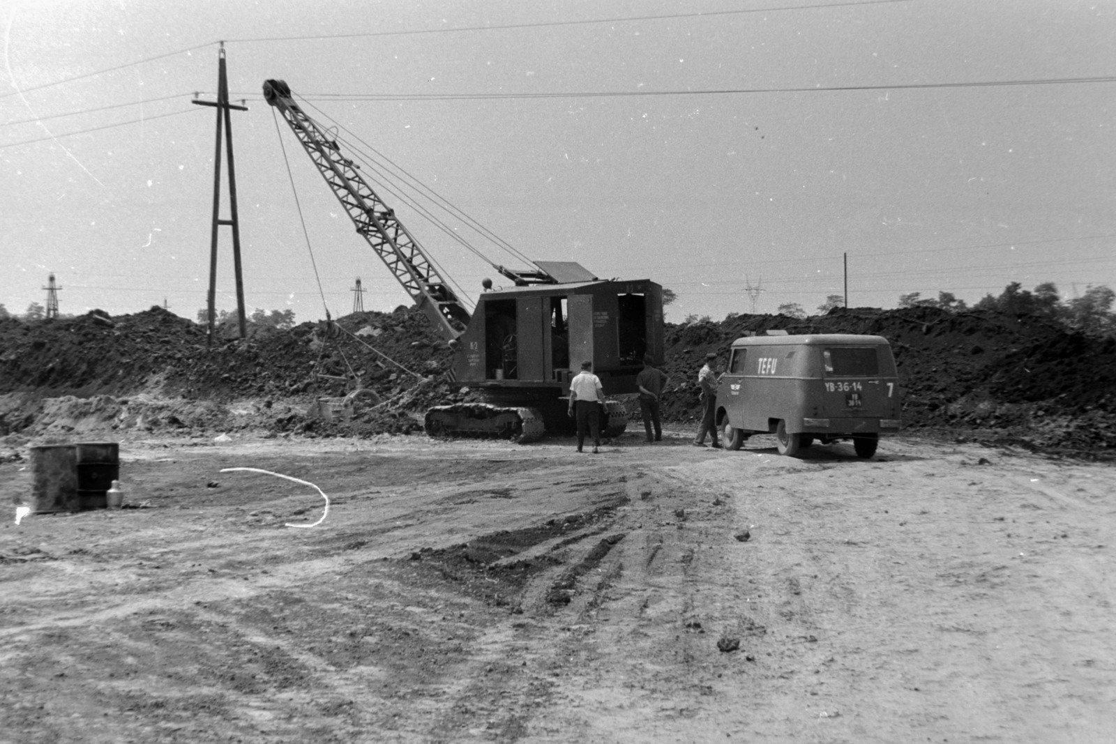1967, Németh Tamás, Nysa-márka, rendszám, vonóvedres kotrógép, Fortepan #140252