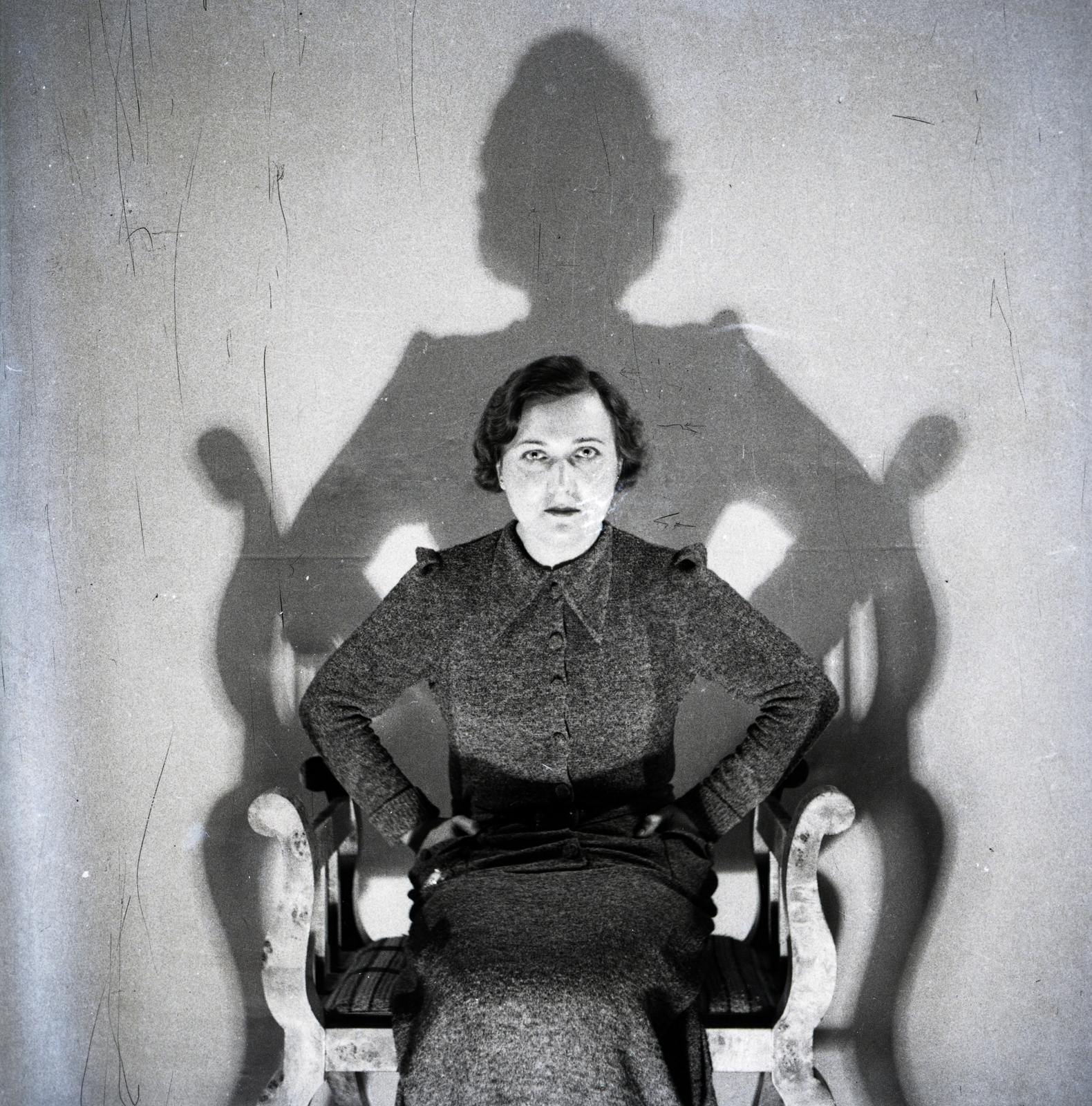 1937, Morvay Kinga, shadow, hands in pockets, Fortepan #140552