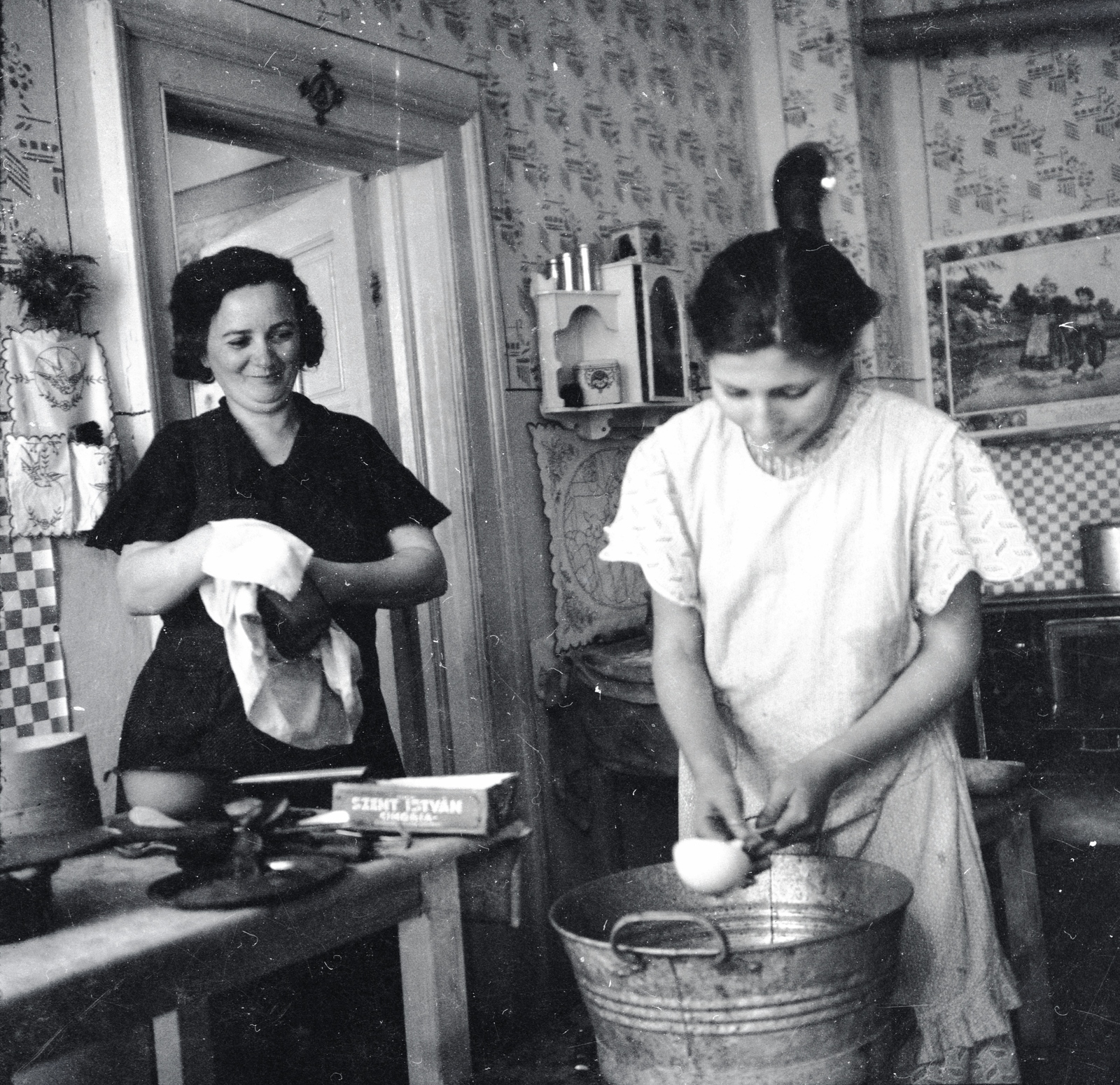 1938, Morvay Kinga, dishwashing, Fortepan #140557