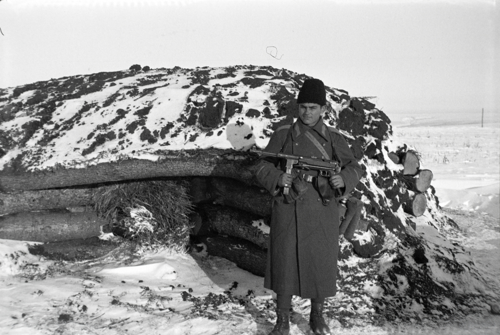 Russia, 1942, Miklós Lajos, eastern front, second World War, machine gun, Fortepan #140714